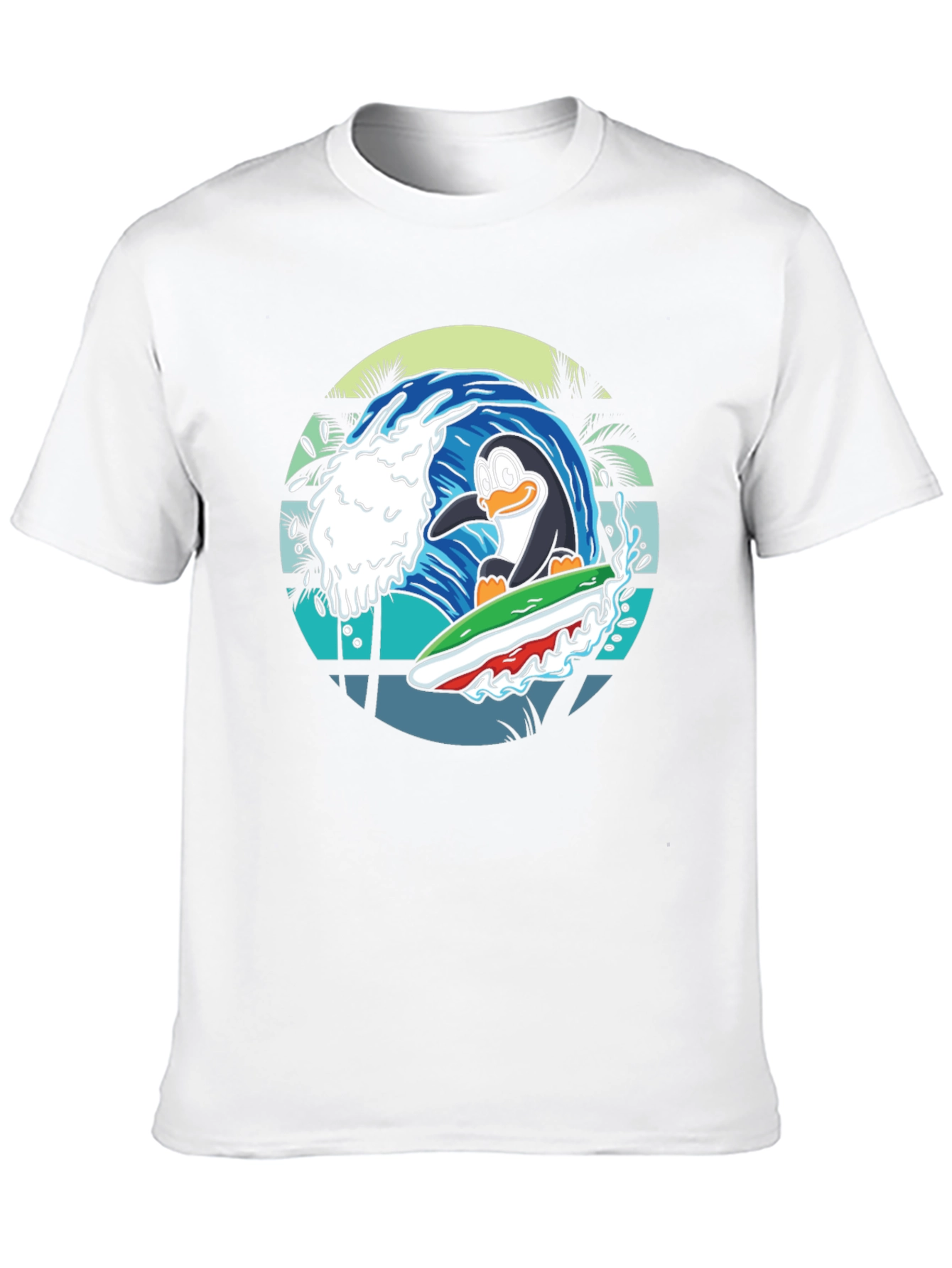 Surfing Penguin Graphic Tee - Black