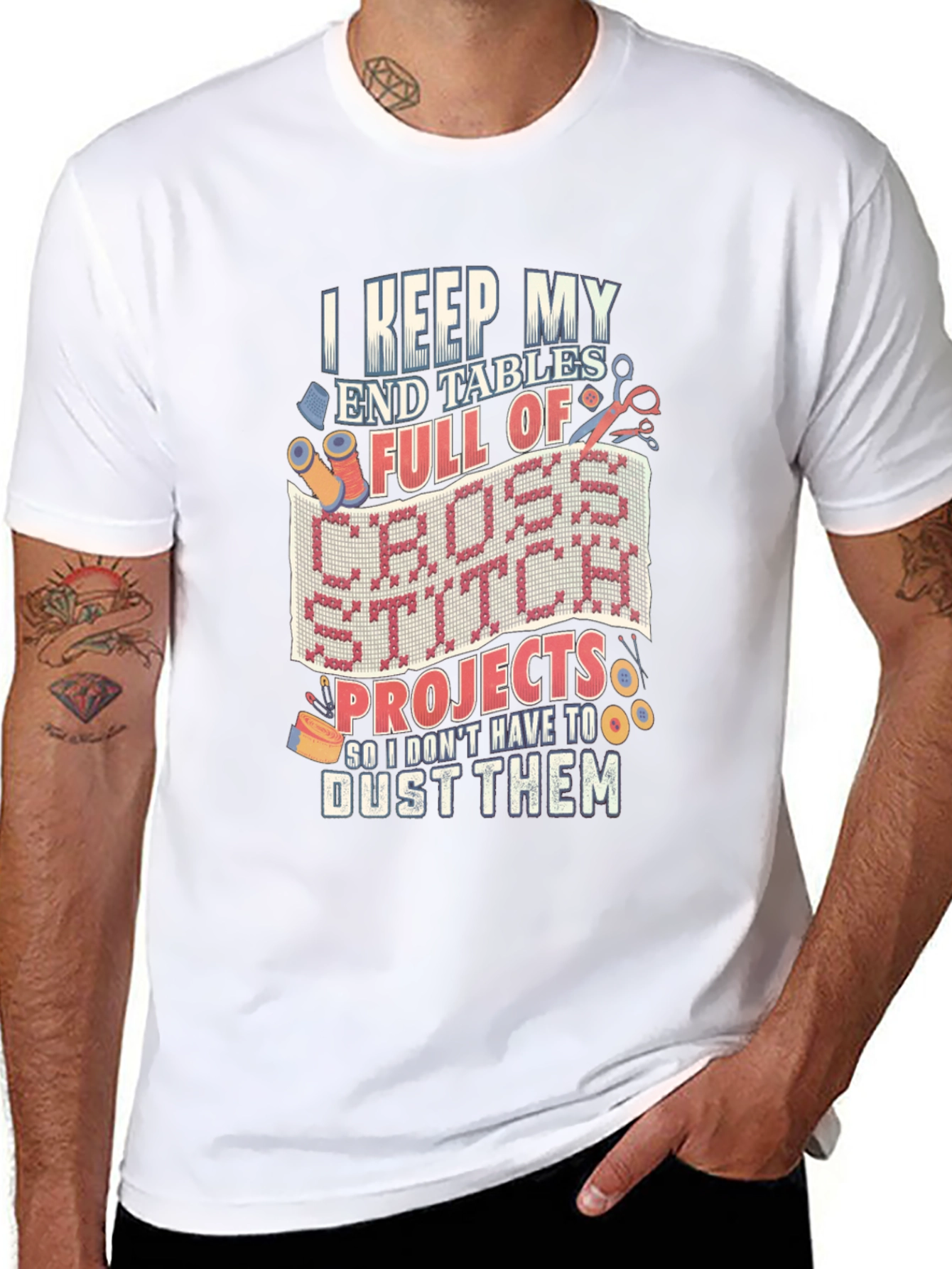 Cross Stitch Lover T-Shirt - Keep End Tables Full