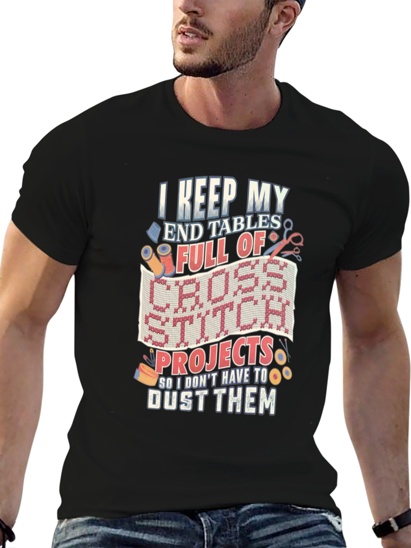 Cross Stitch Lover T-Shirt - Keep End Tables Full