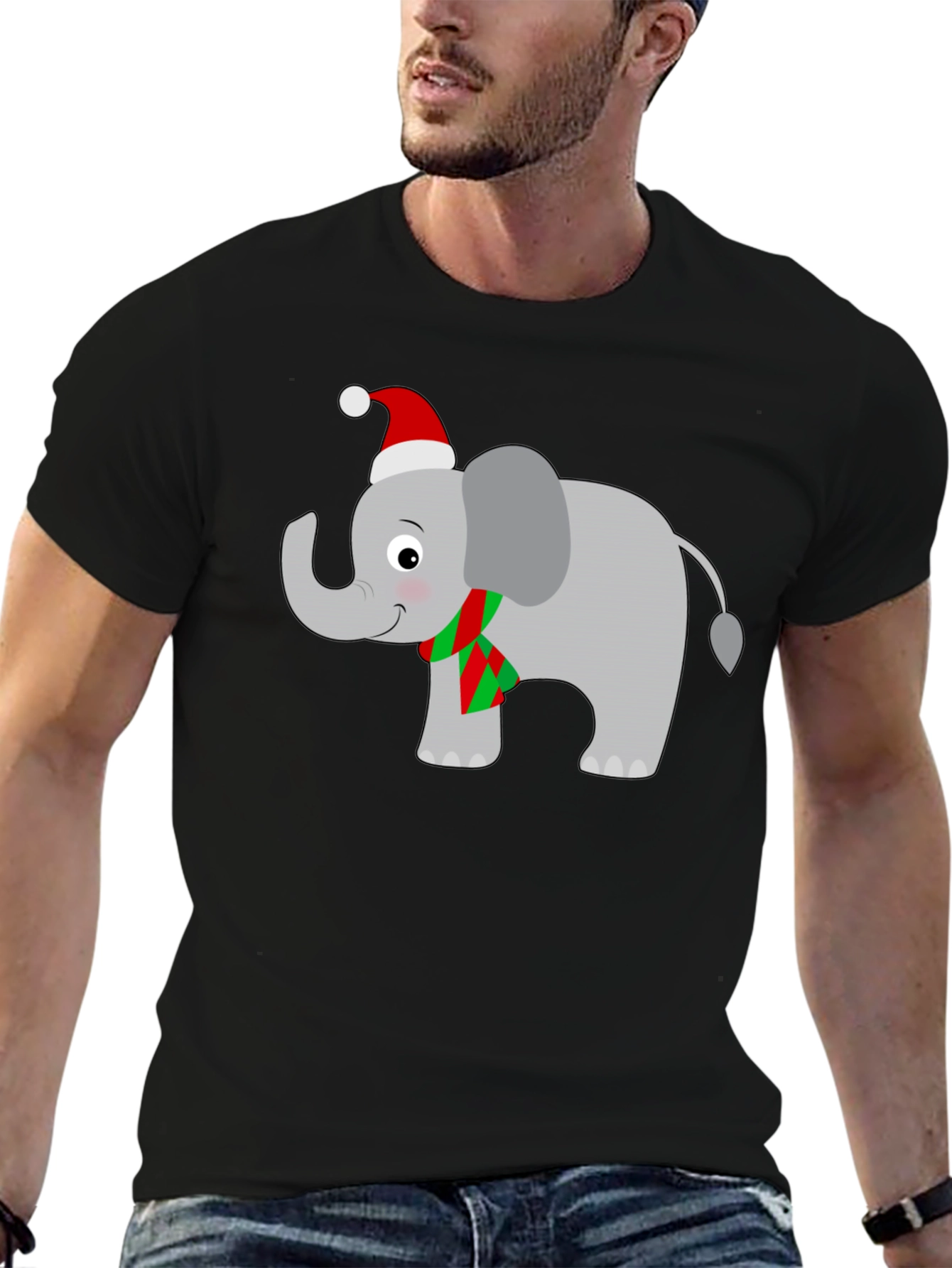 Festive Elephant T-Shirt - Holiday Cheer!