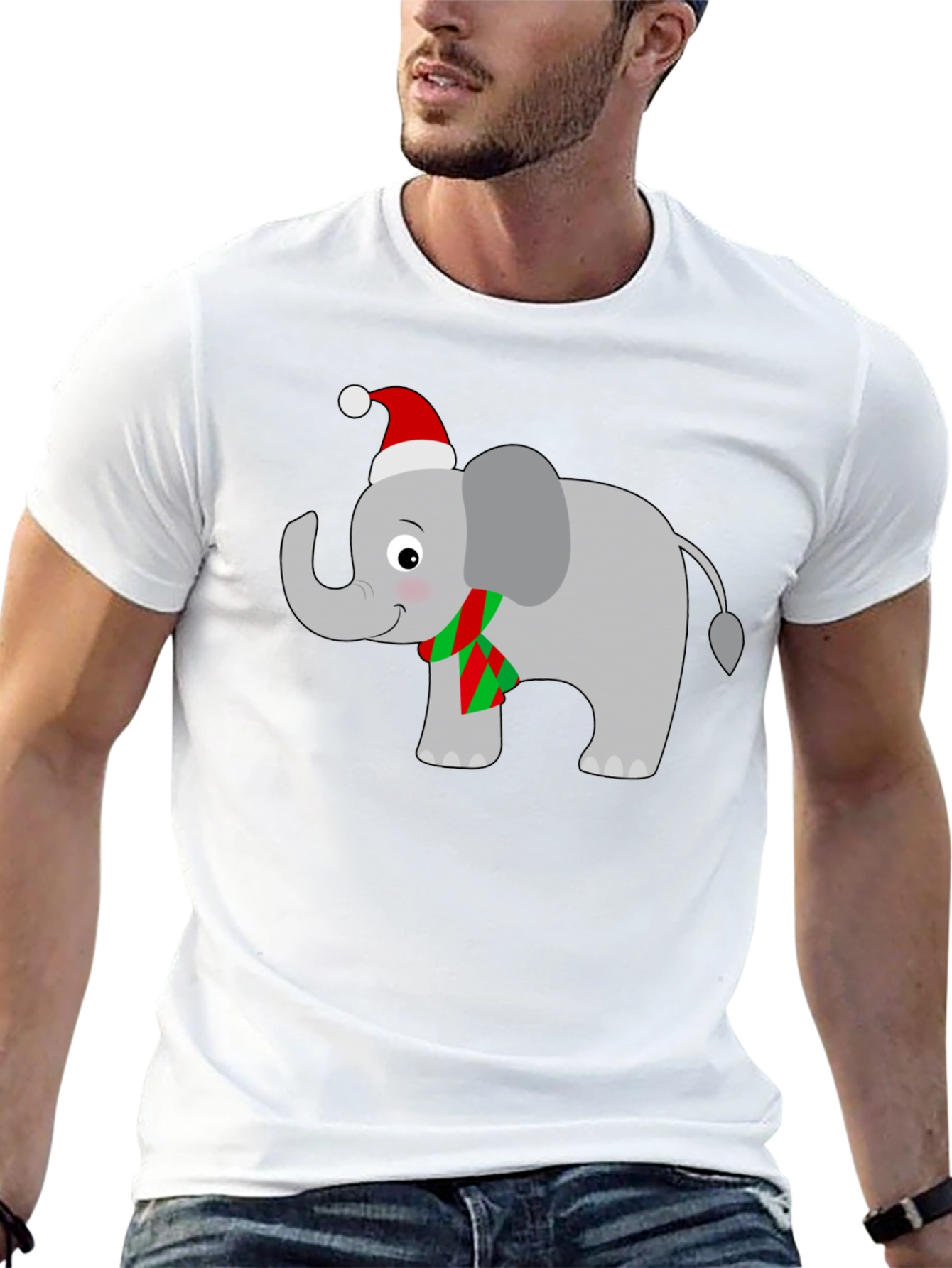 Festive Elephant T-Shirt - Holiday Cheer!