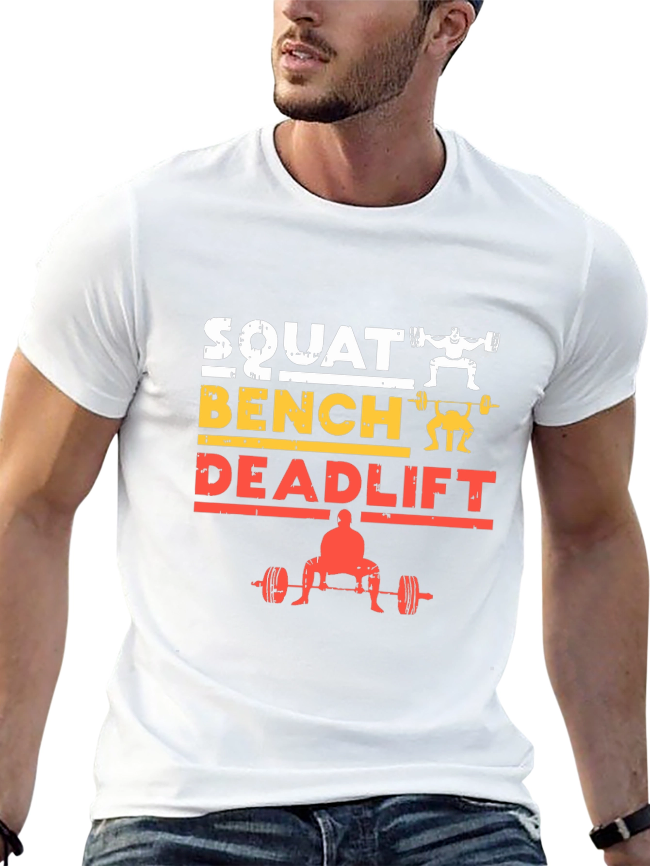 Squat Bench Deadlift Weightlifting Gym T-Shirt