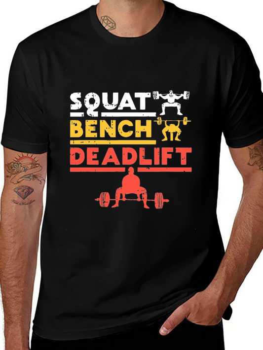 Squat Bench Deadlift Weightlifting Gym T-Shirt