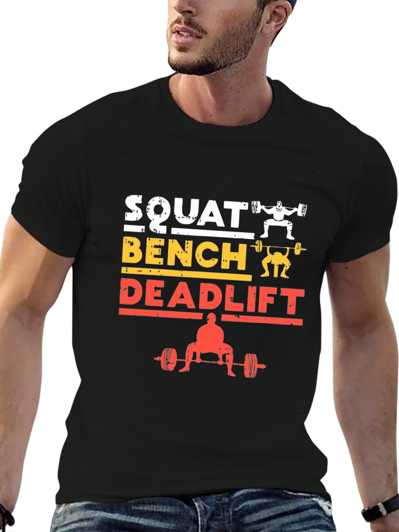 Squat Bench Deadlift Weightlifting Gym T-Shirt