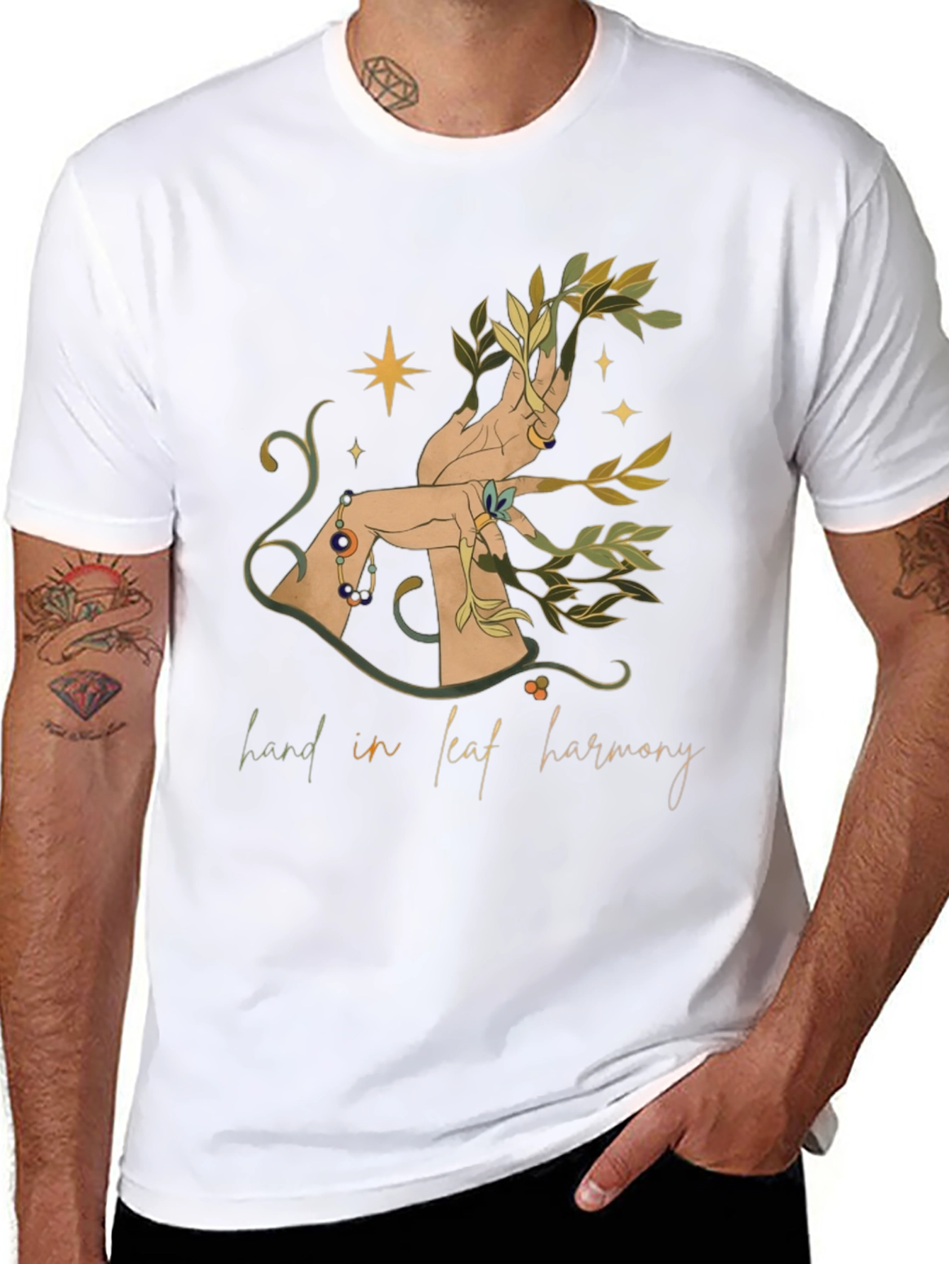 Hand in Leaf Harmony Graphic Tee