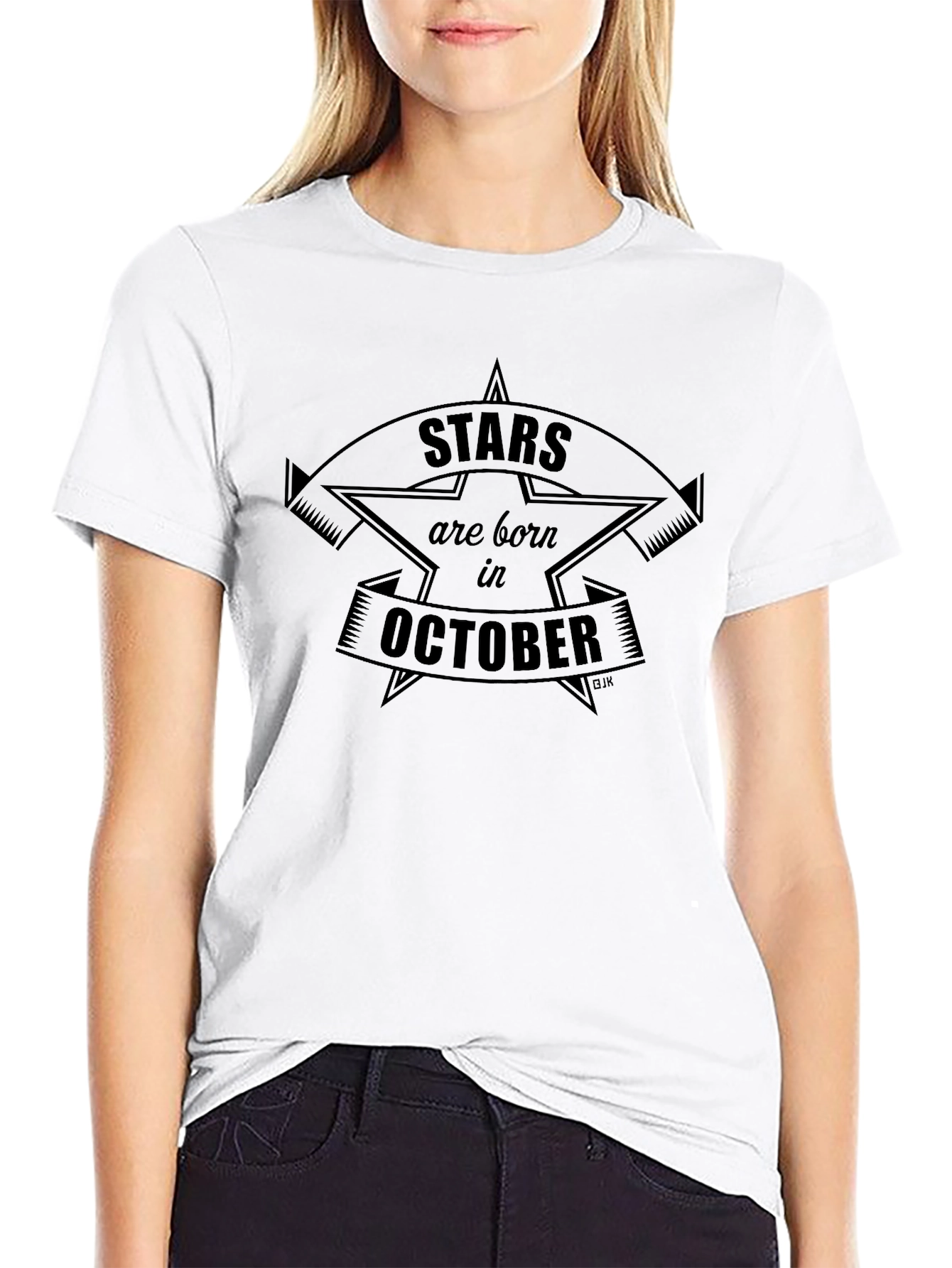 Stars Born in October Black T-Shirt
