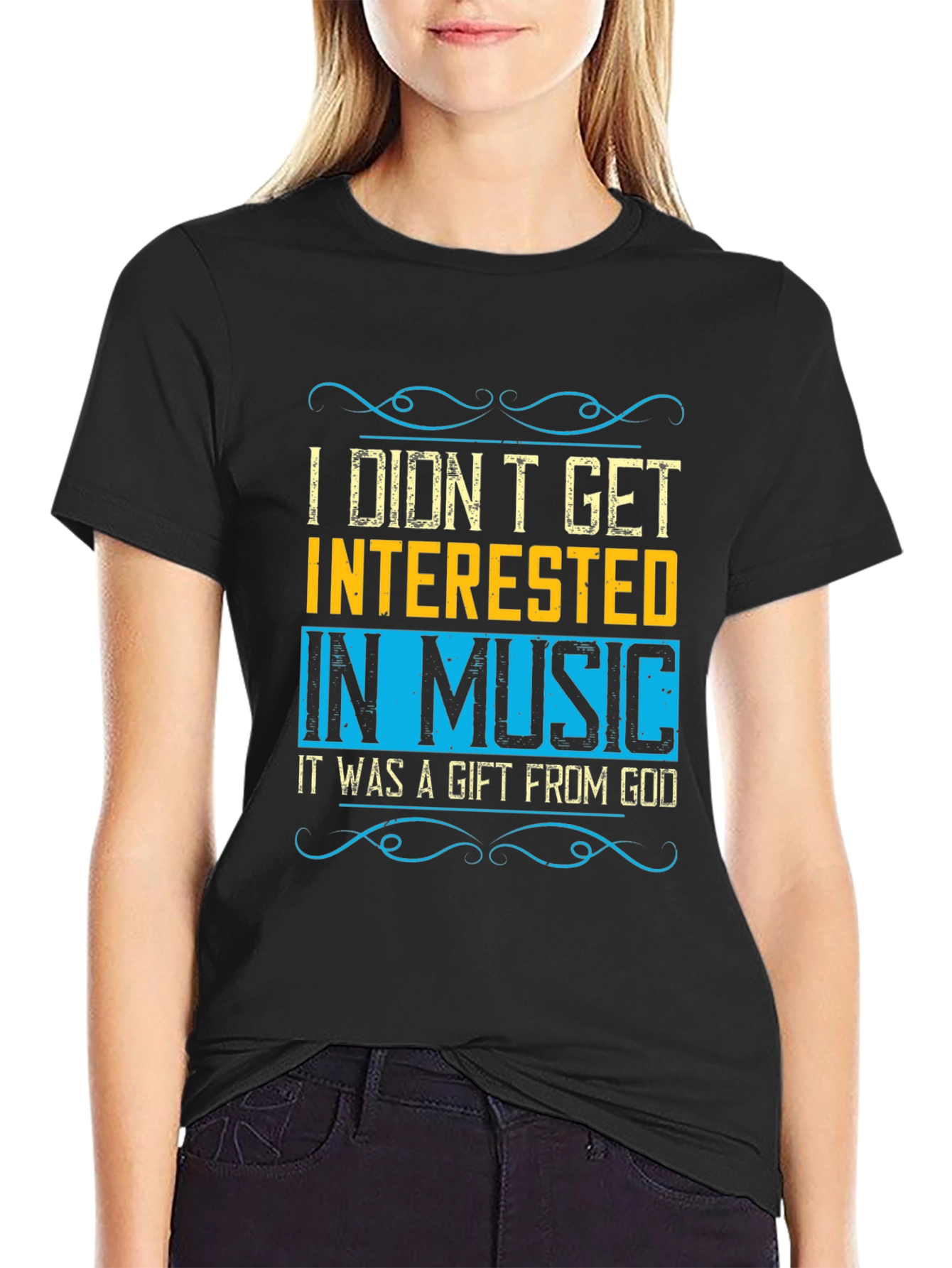 Music Gift from God Black Graphic Tee