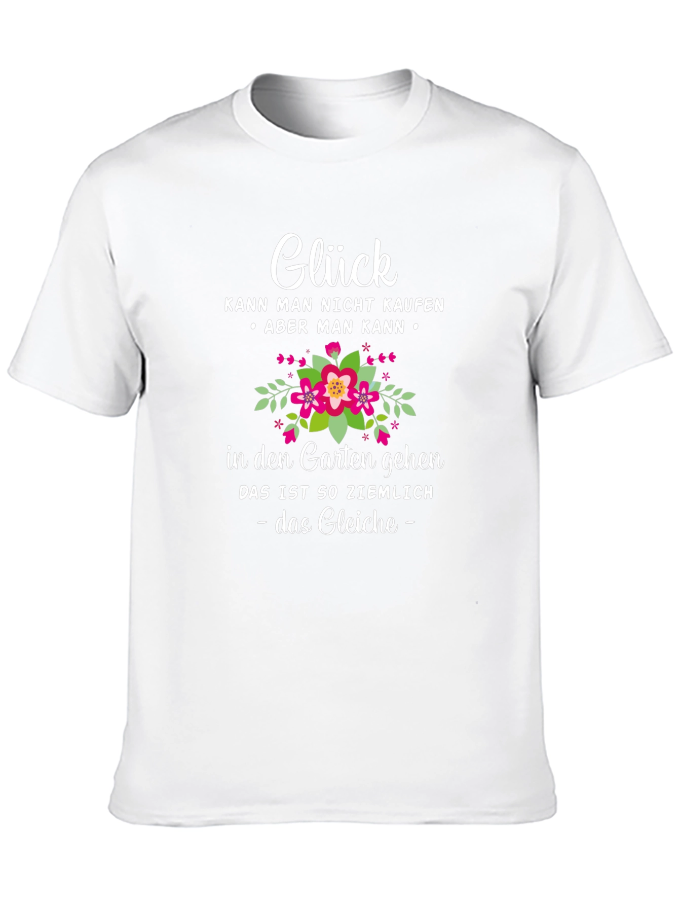 Glück Garten T-Shirt - Black Floral Design