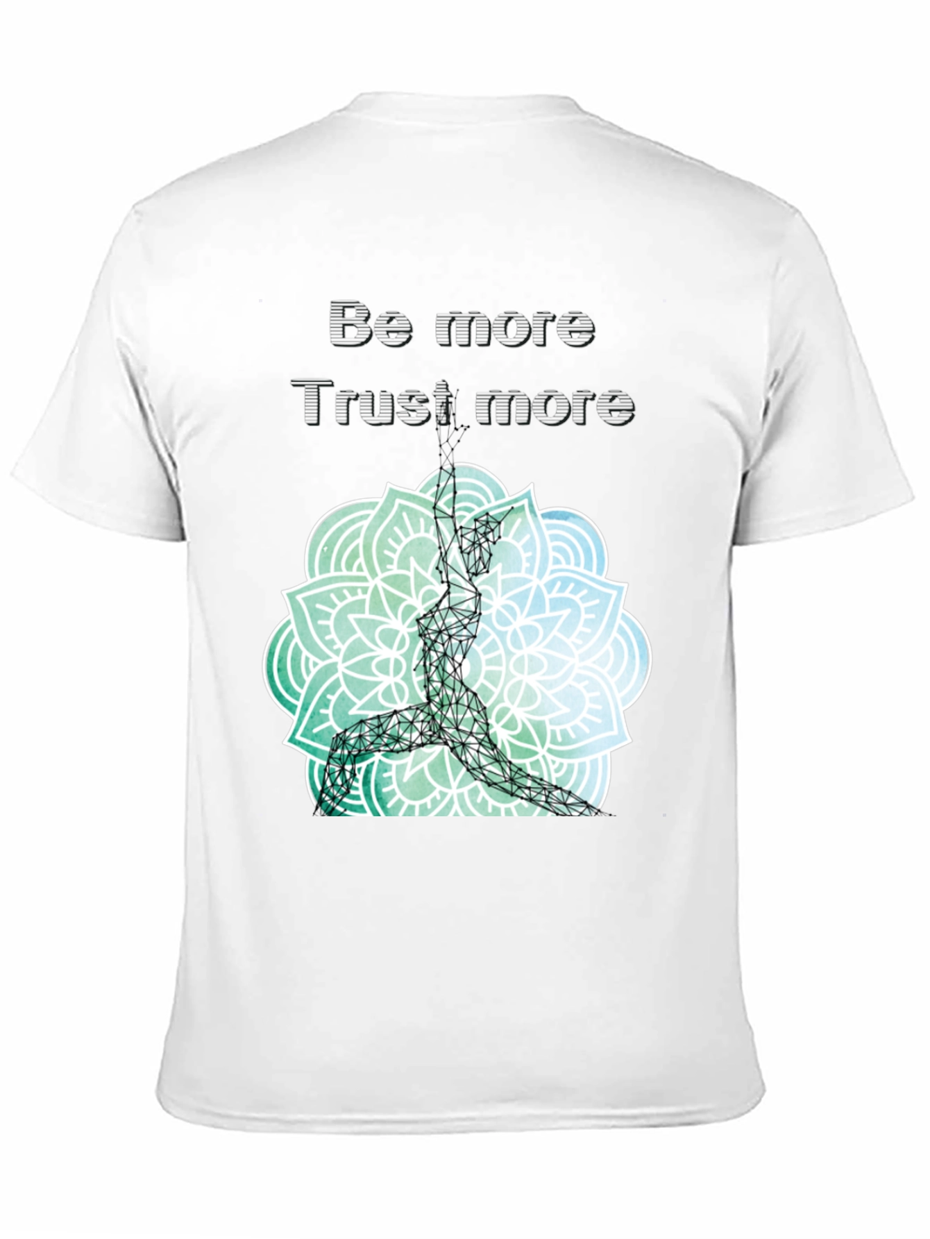 Geometric Yoga Pose Mandala Graphic Tee - Black