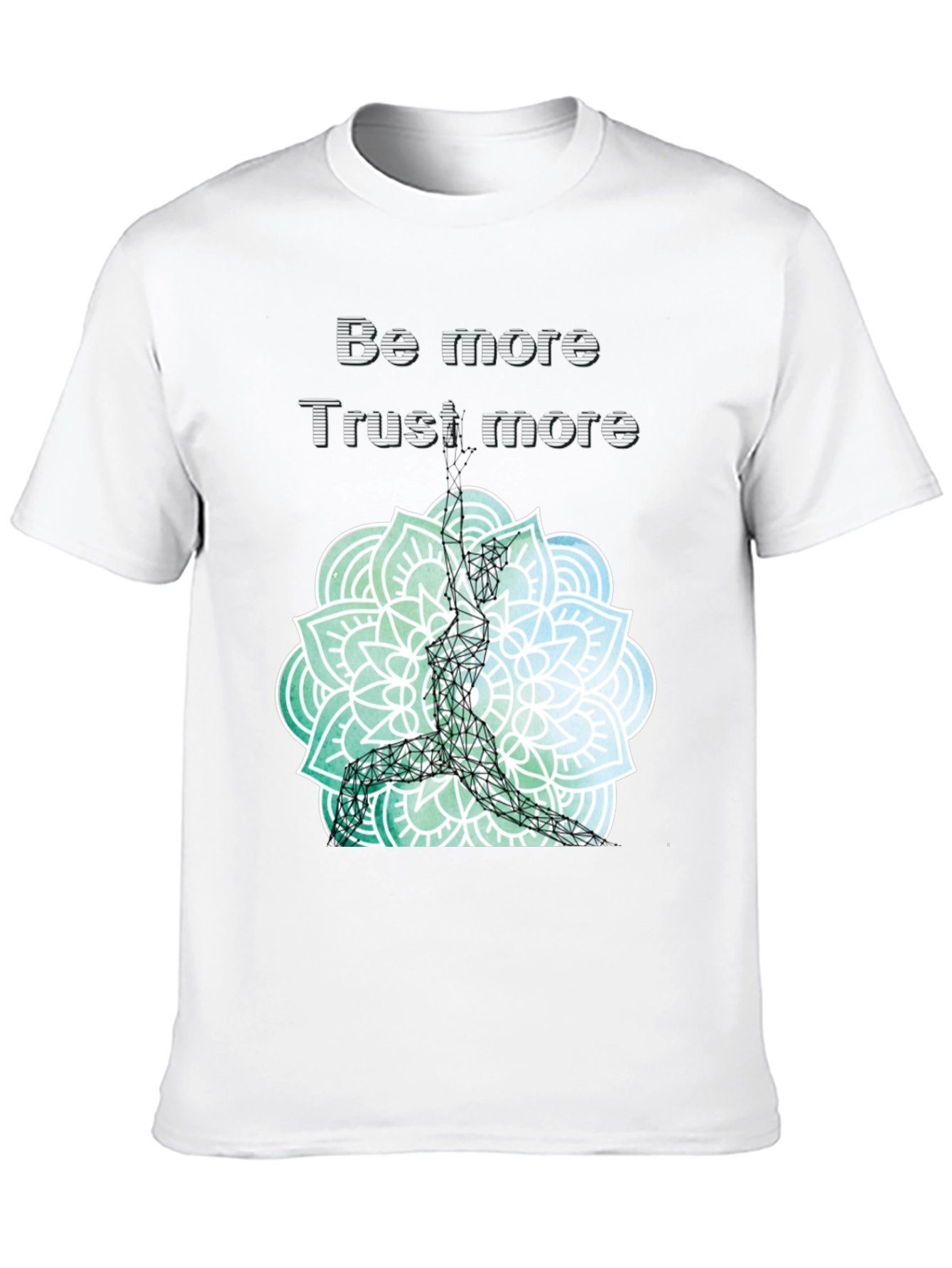 Geometric Yoga Pose Mandala Graphic Tee - Black