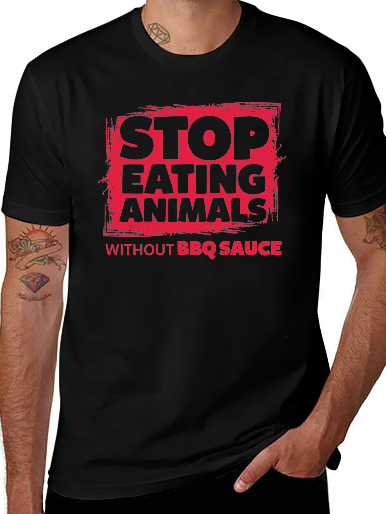Stop Eating Animals BBQ Sauce T-Shirt