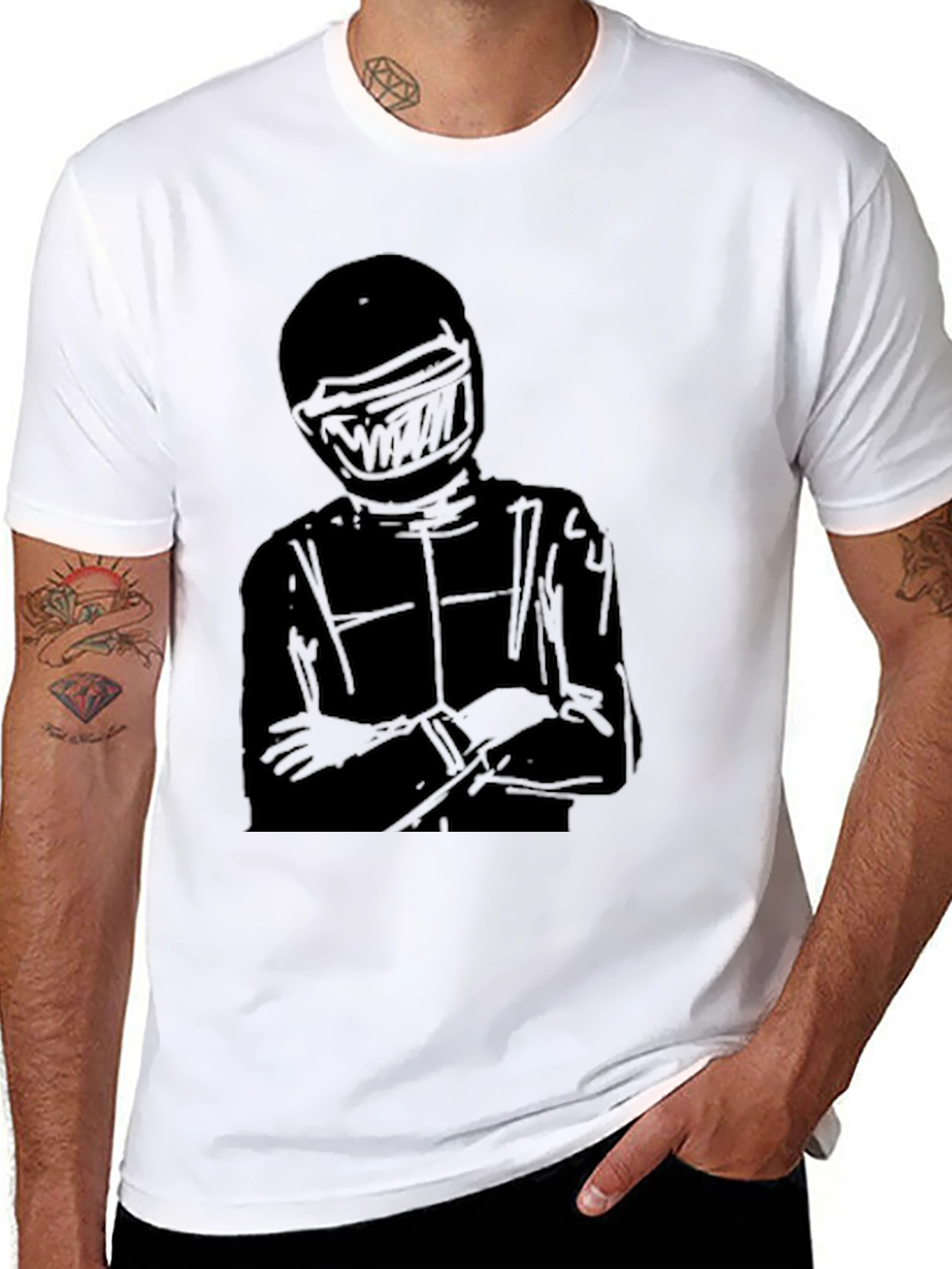 Racer Silhouette T-Shirt - Black