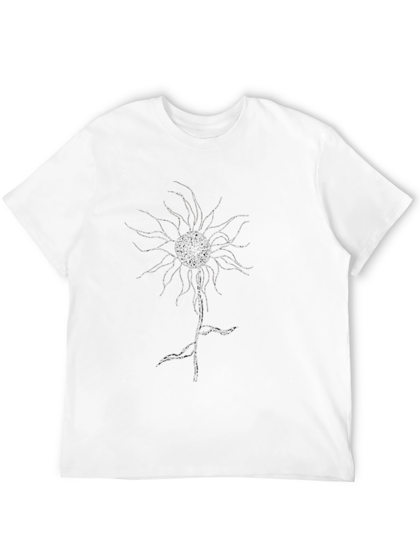 Black T-Shirt with Abstract Floral Graphic