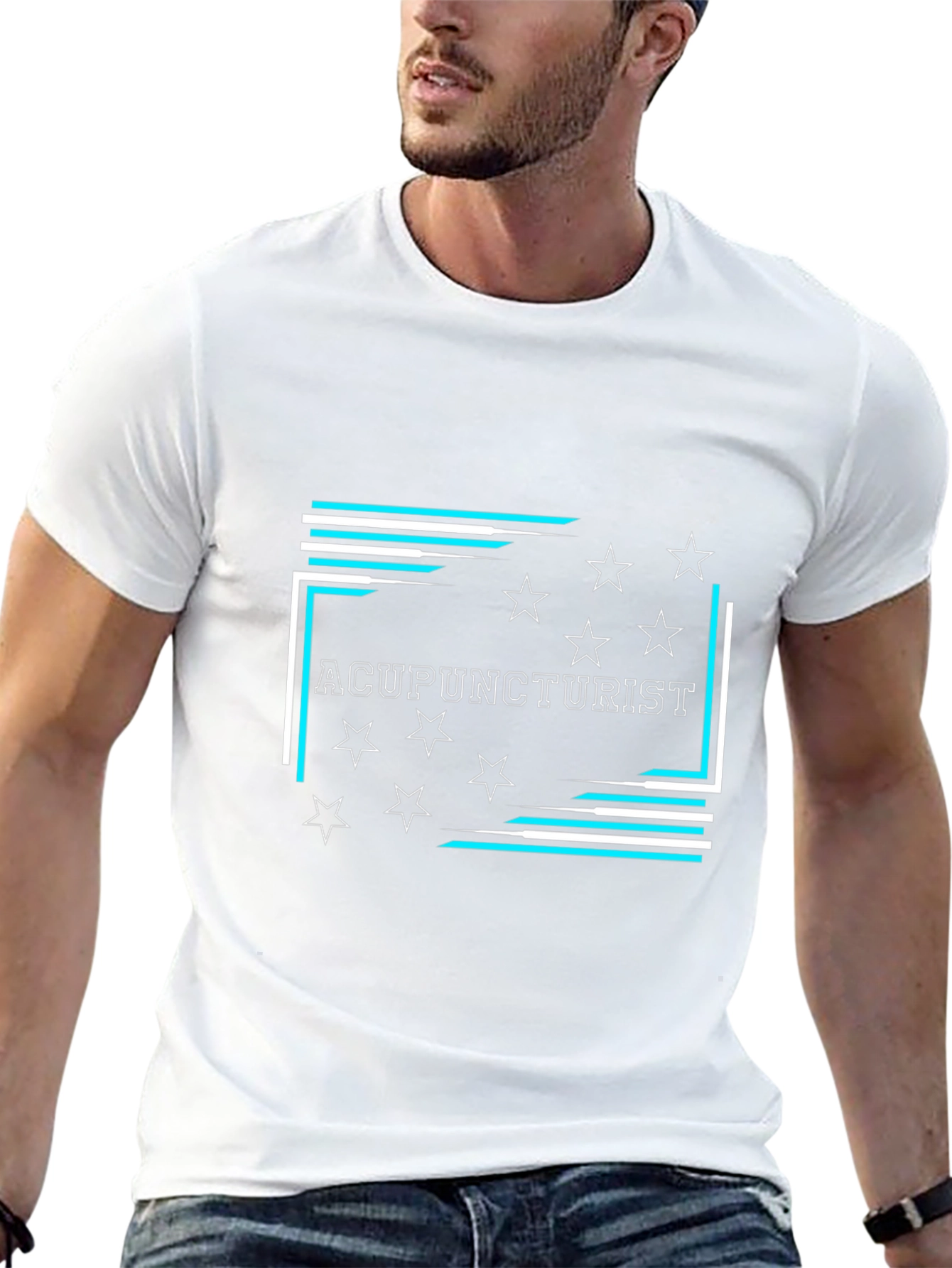 Acupuncturist Star Graphic Black T-Shirt