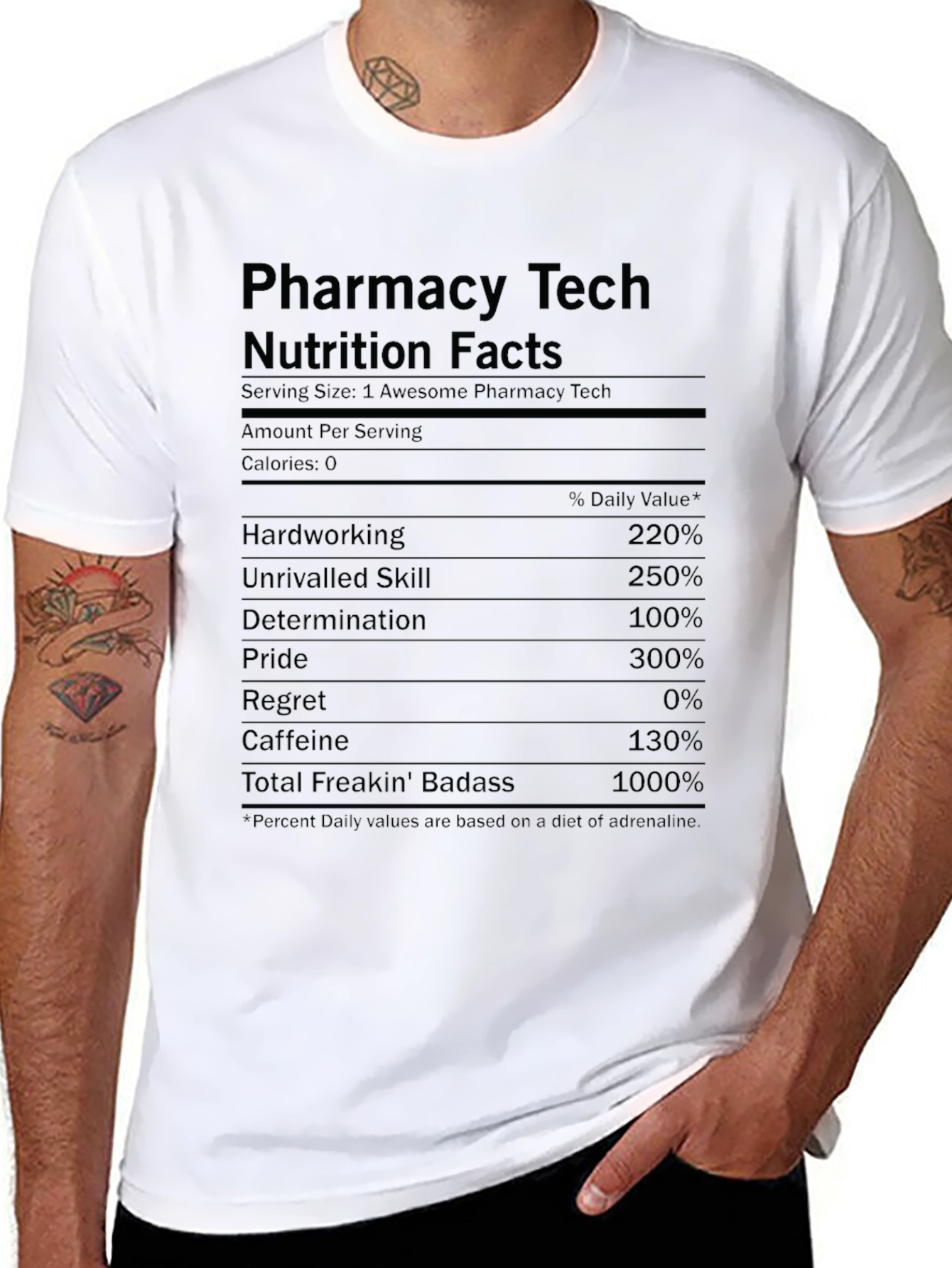 Pharmacy Tech Nutrition Facts T-Shirt
