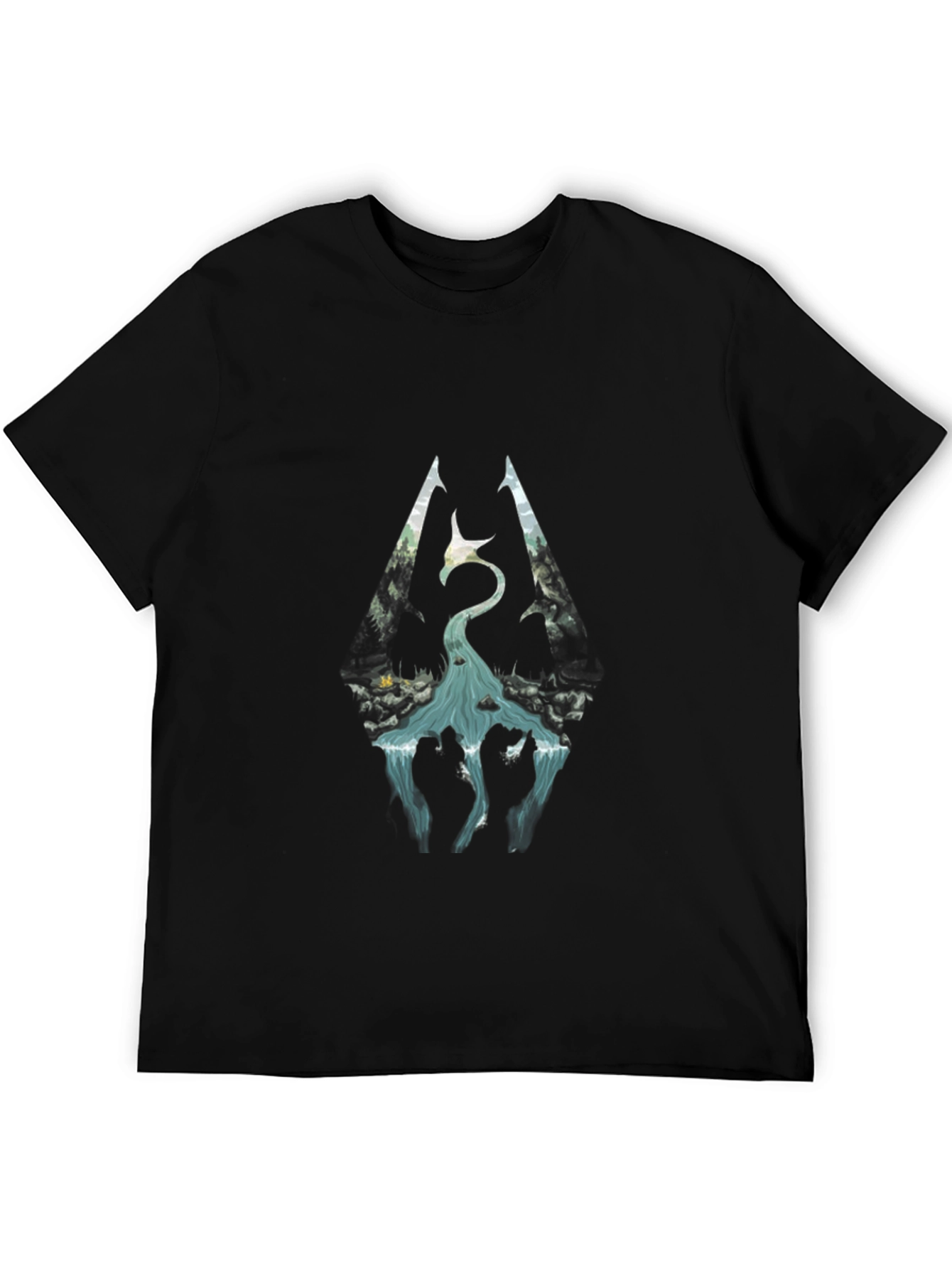 Skyrim Logo Graphic Black T-Shirt