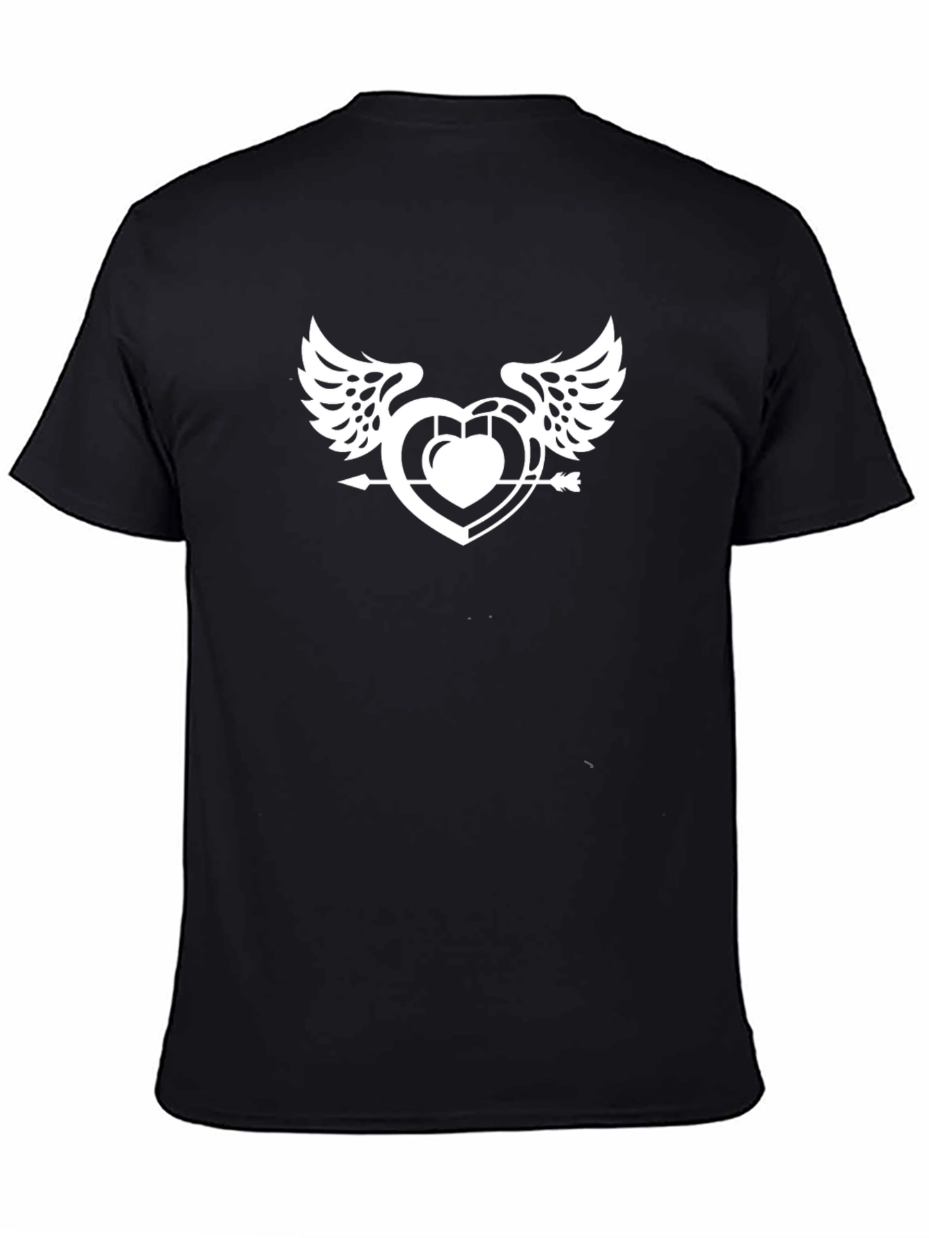 Winged Heart Arrow Graphic Tee - Black