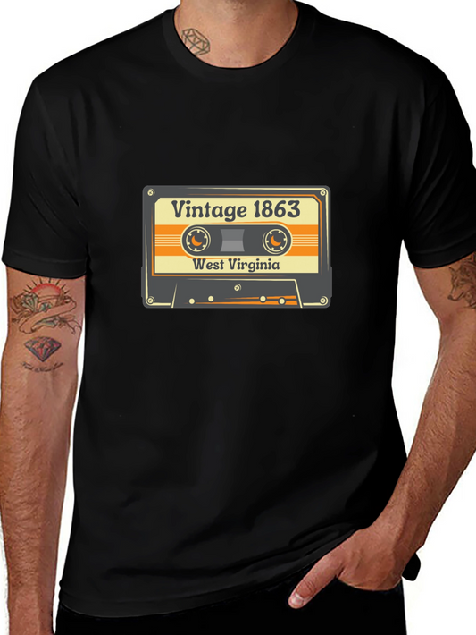 Vintage 1863 West Virginia Cassette Tape T-Shirt