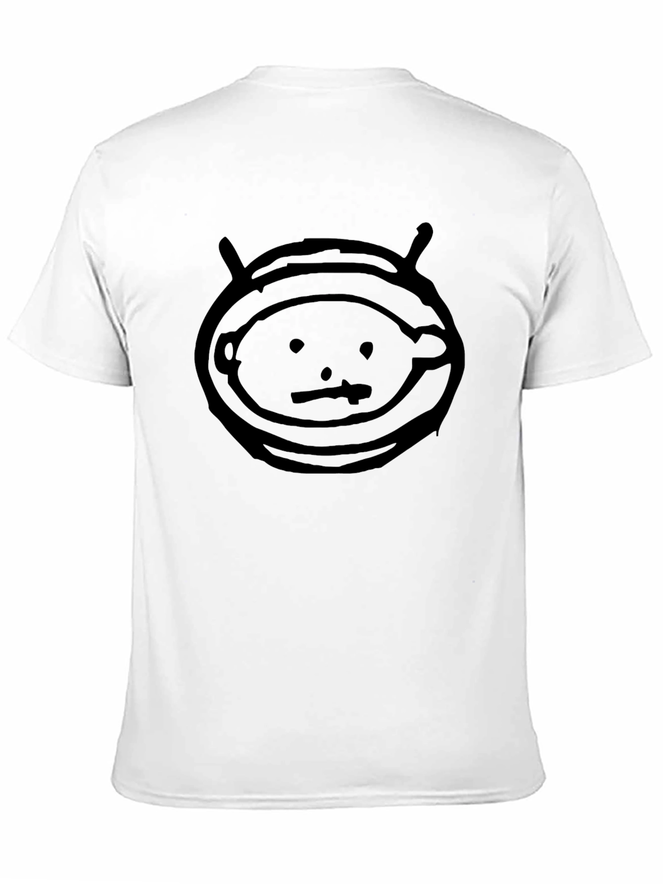 Black T-Shirt with Alien Head Graphic