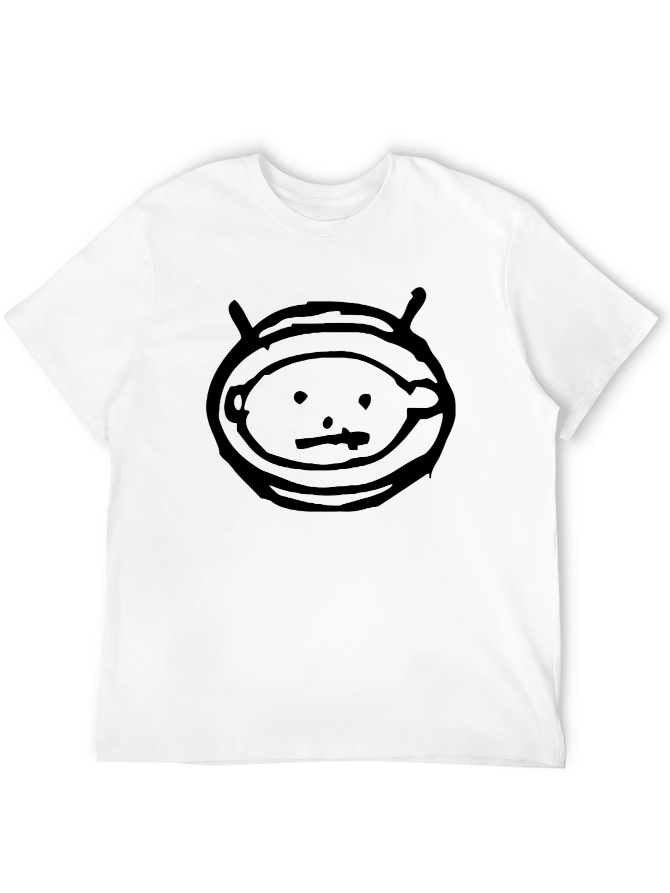 Black T-Shirt with Alien Head Graphic