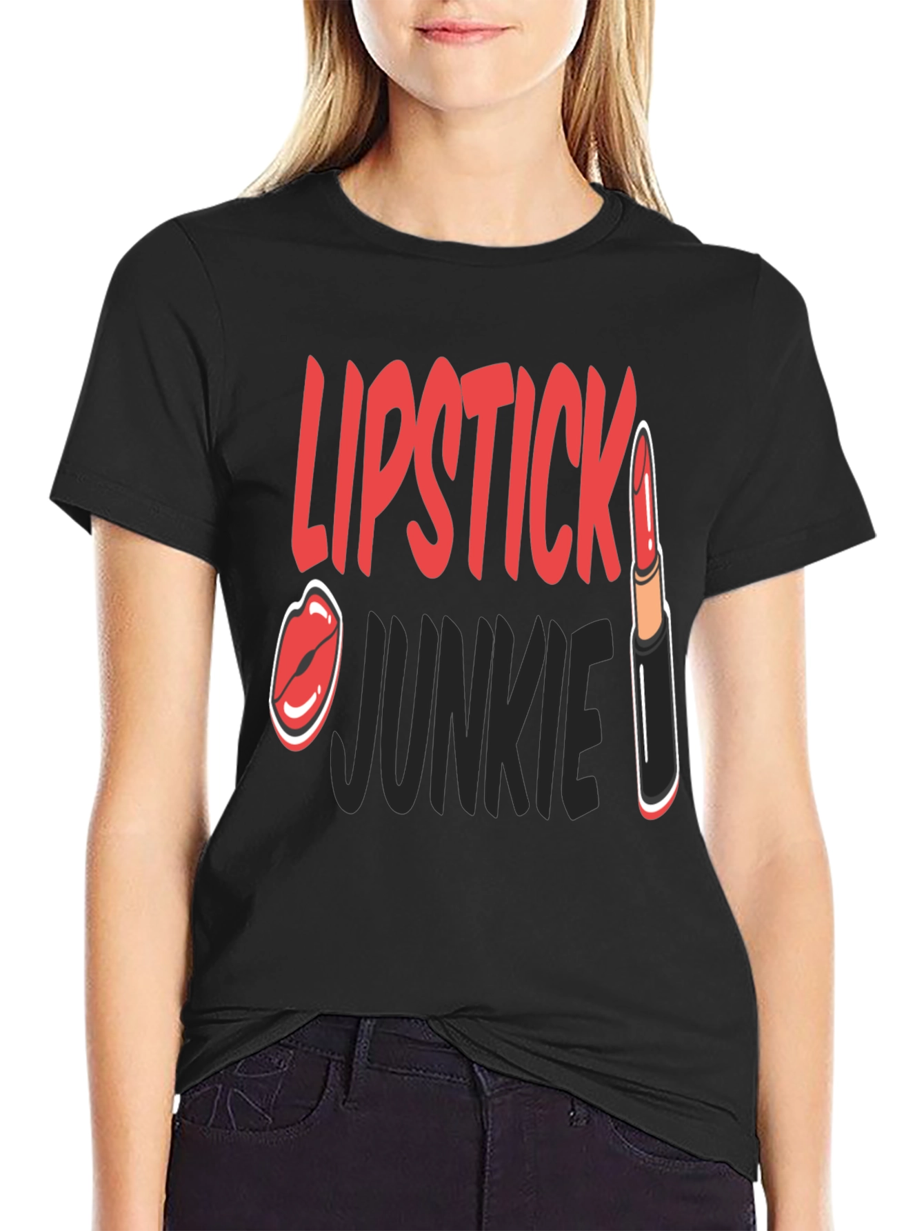 Lipstick Junkie Graphic T-Shirt