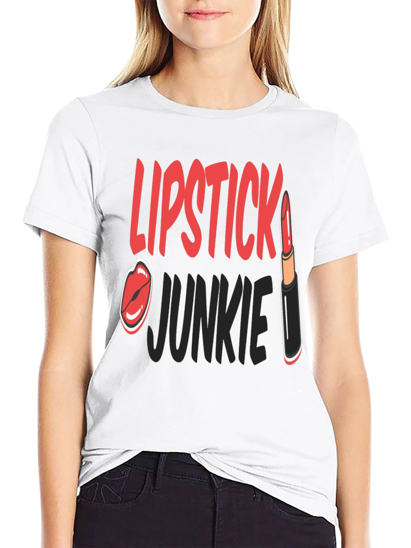 Lipstick Junkie Graphic T-Shirt