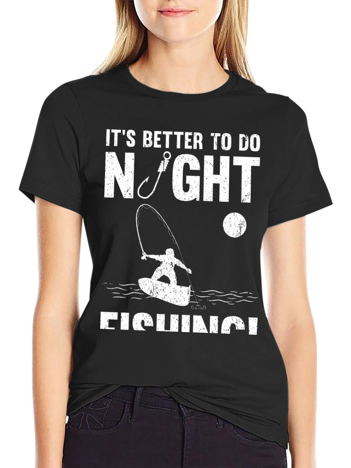 Night Fishing Graphic T-Shirt - Perfect for Anglers!