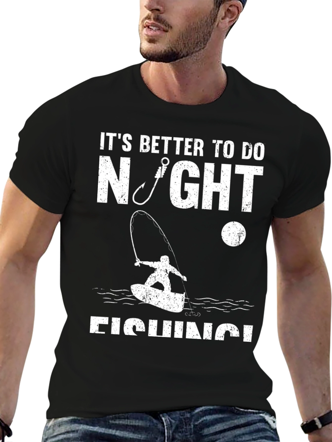Night Fishing Graphic T-Shirt - Perfect for Anglers!