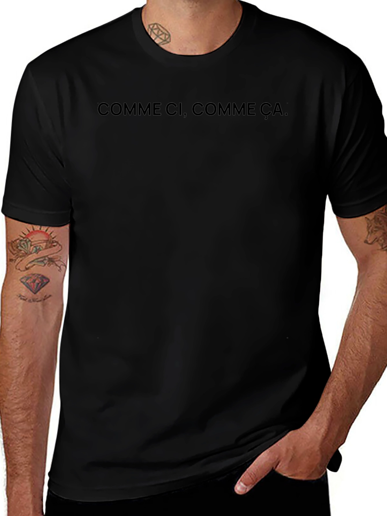 Comme Ci Comme Ca Black Crewneck Tee