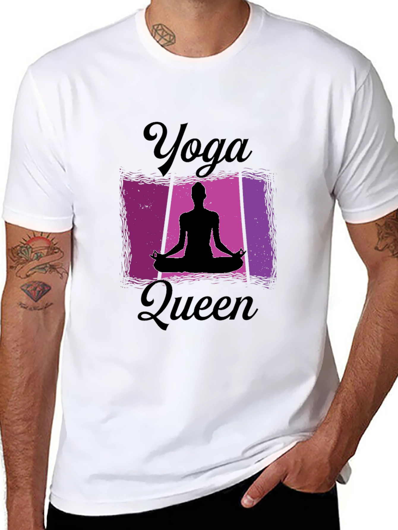 Yoga Queen Black T-Shirt for Women