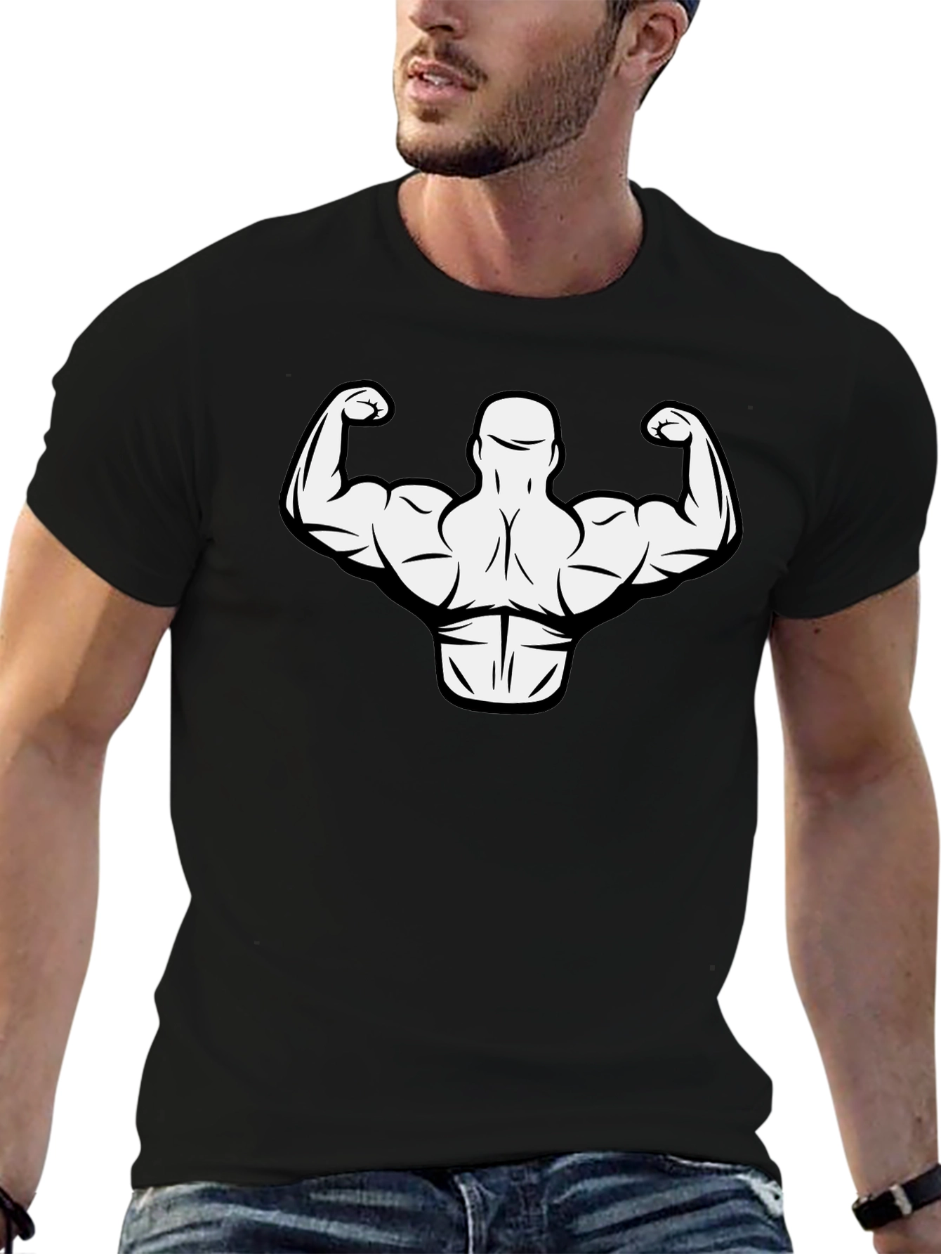 Muscle Man Graphic Tee - Gym Bodybuilder T-Shirt