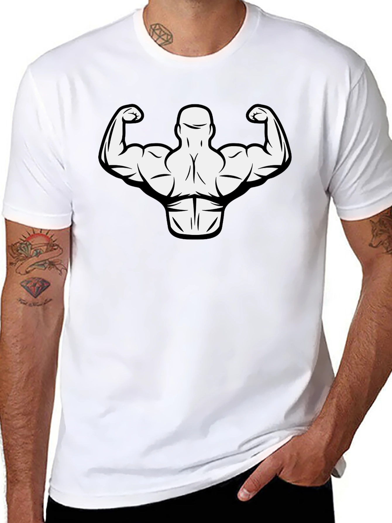 Muscle Man Graphic Tee - Gym Bodybuilder T-Shirt