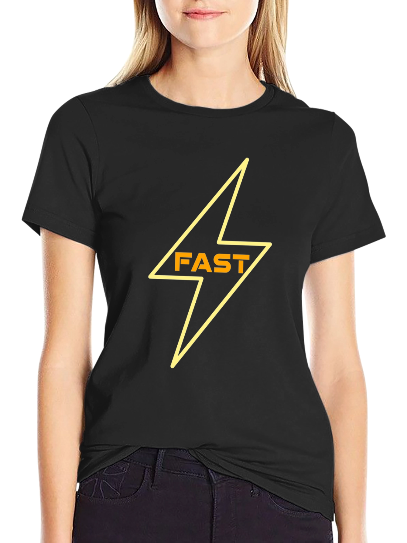 Fast Lightning Bolt Black T-Shirt