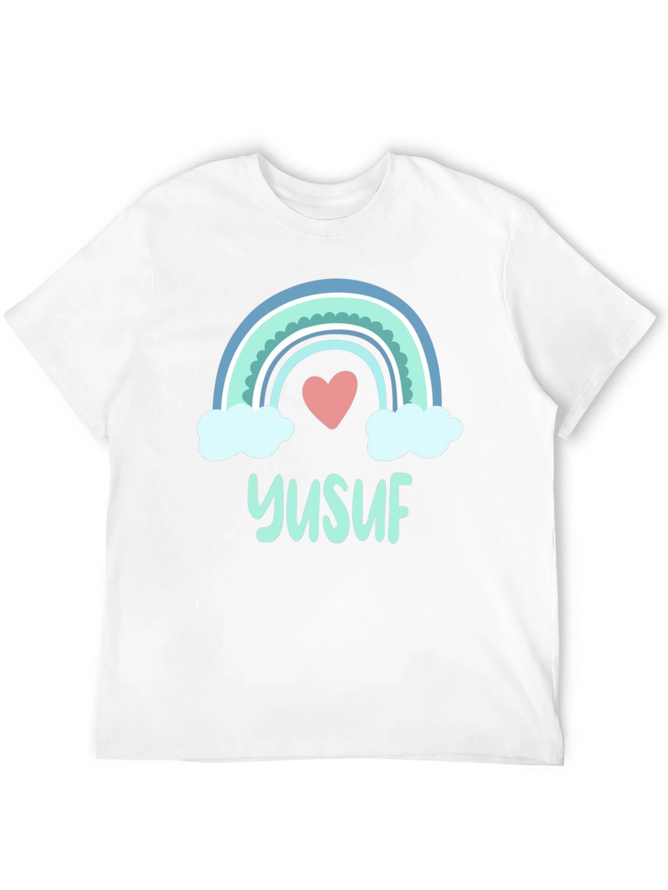 Yusuf Rainbow Heart T-Shirt - Personalized Gift
