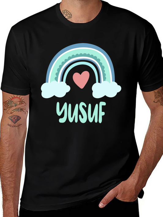 Yusuf Rainbow Heart T-Shirt - Personalized Gift