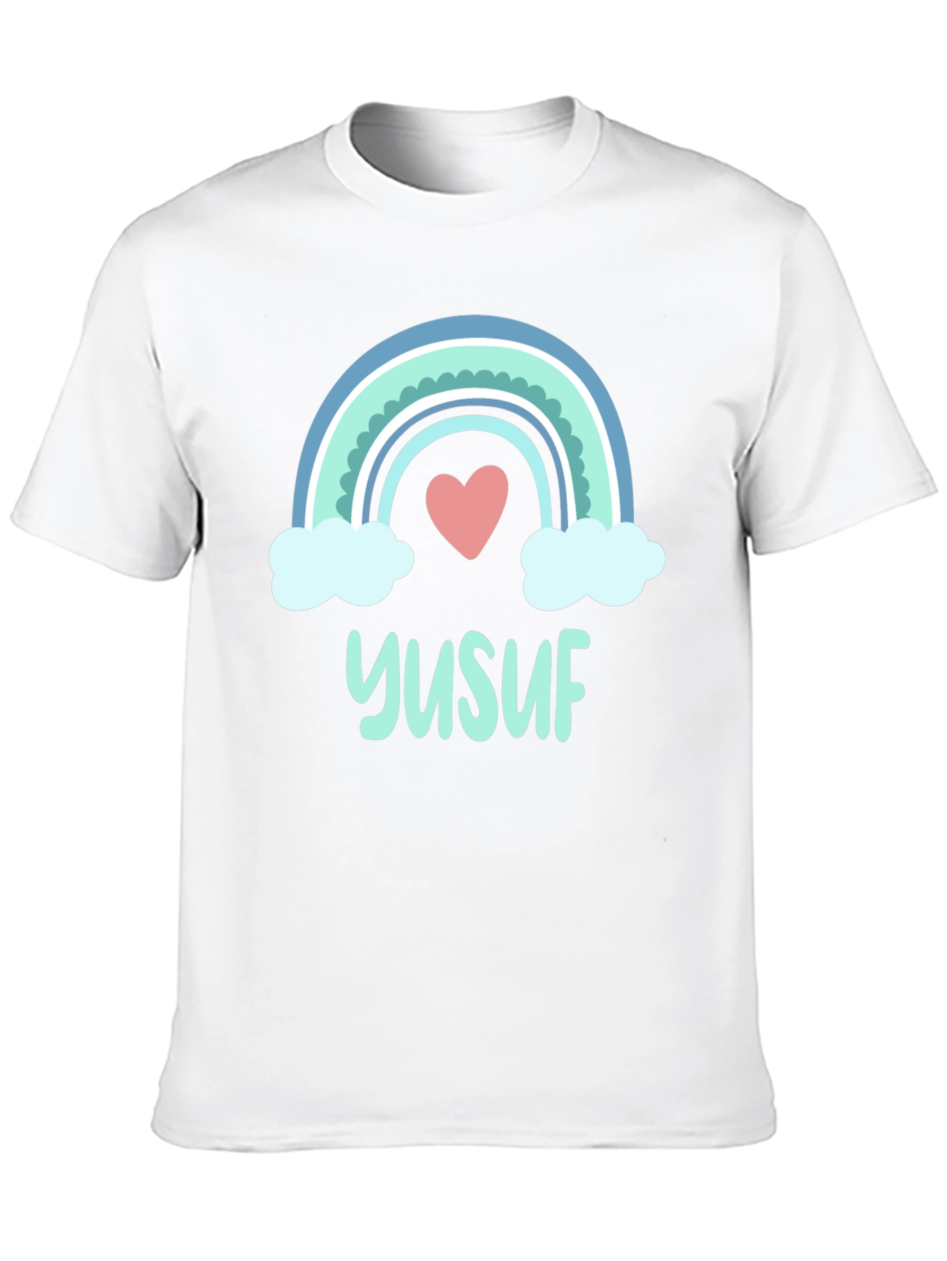 Yusuf Rainbow Heart T-Shirt - Personalized Gift