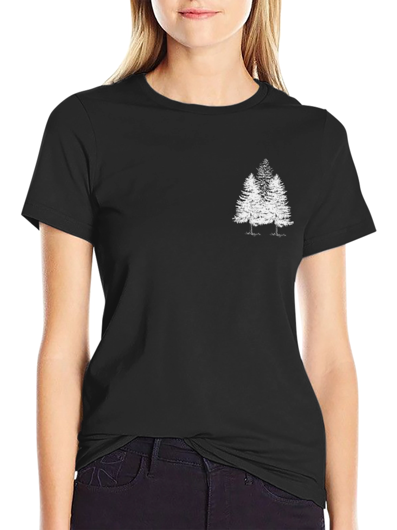 Evergreen Tree Graphic Tee - Classic Black T-Shirt