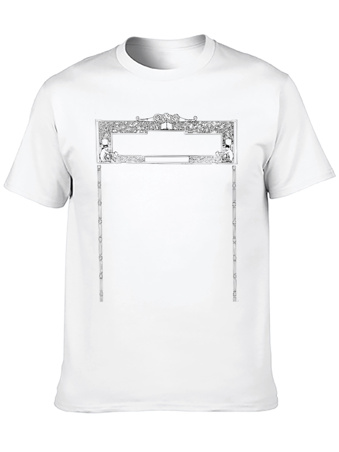 Black T-Shirt with Intricate Frame Design