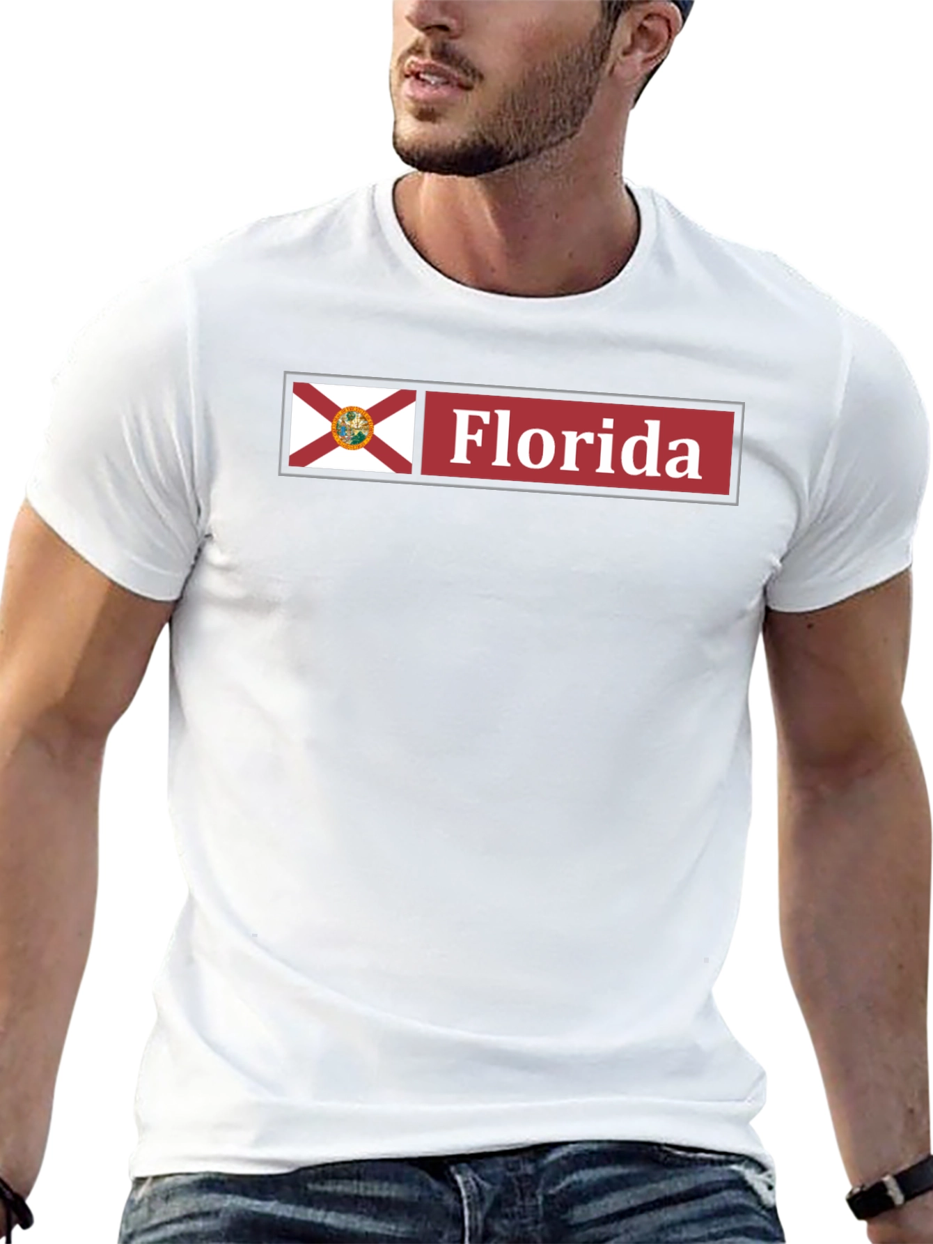 Florida State Flag T-Shirt - Black Cotton Tee