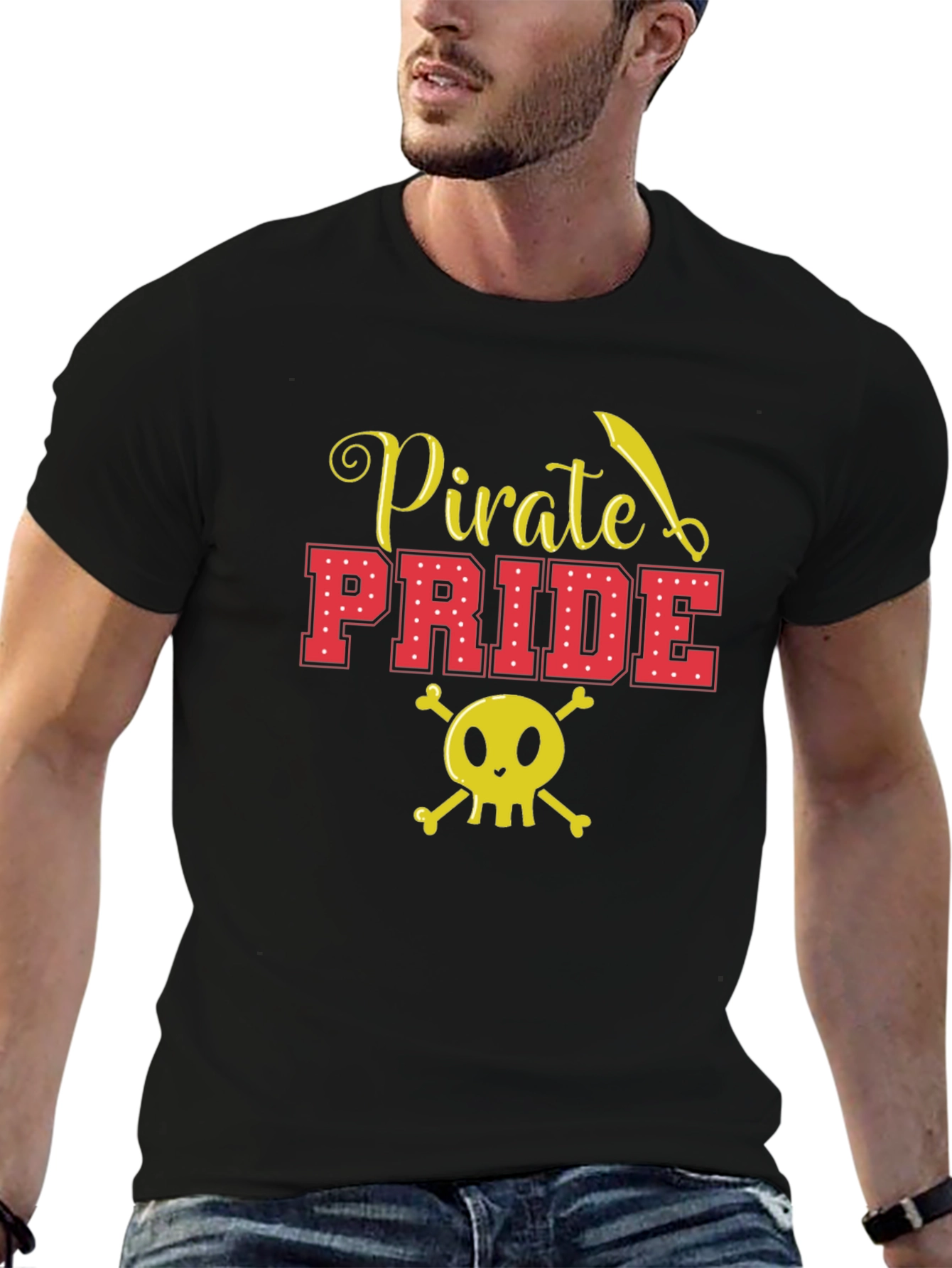 Pirate Pride Graphic T-Shirt - Black Cotton Tee