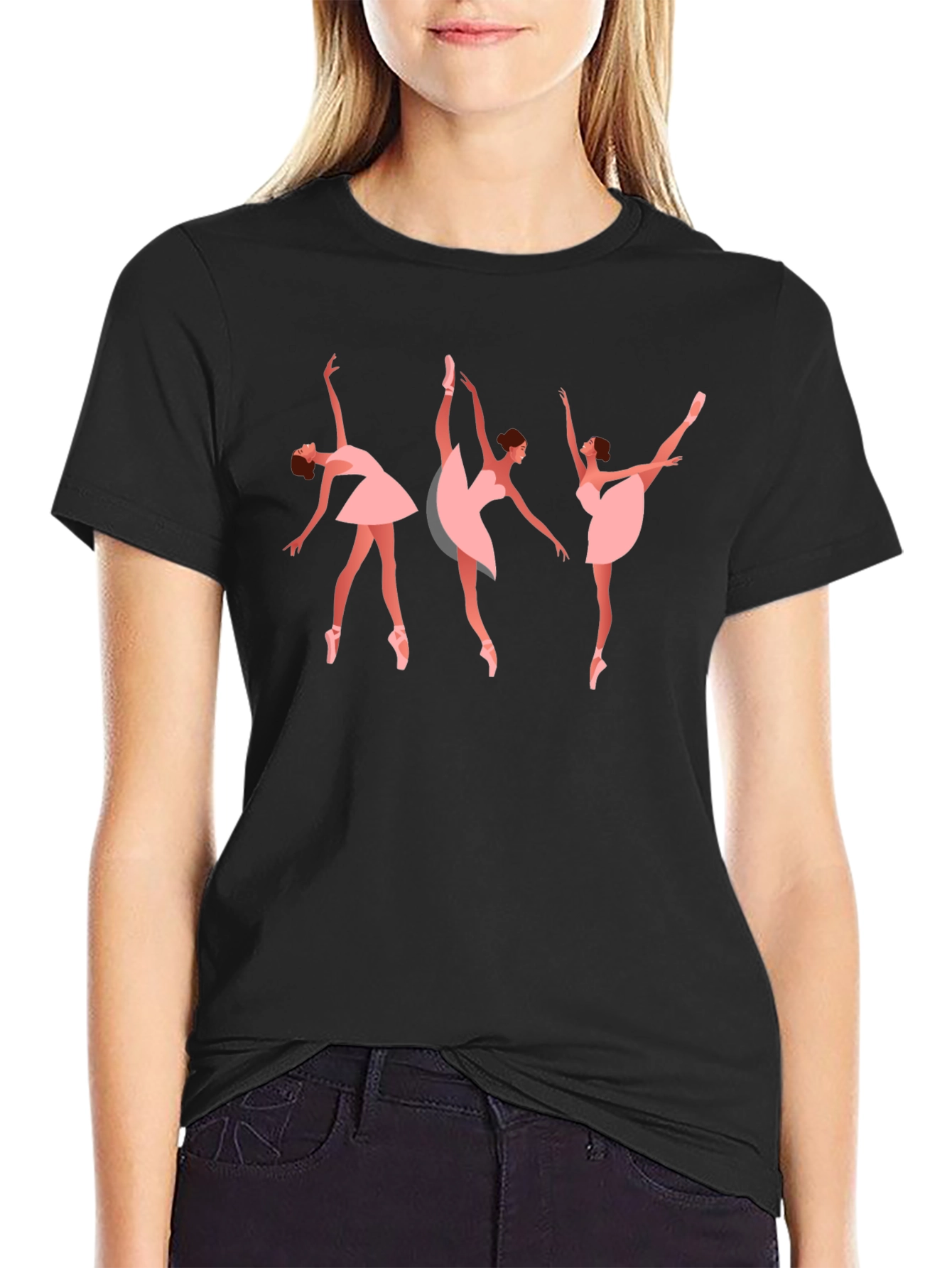 Ballet Dancer Graphic Tee - Stylish Black T-Shirt