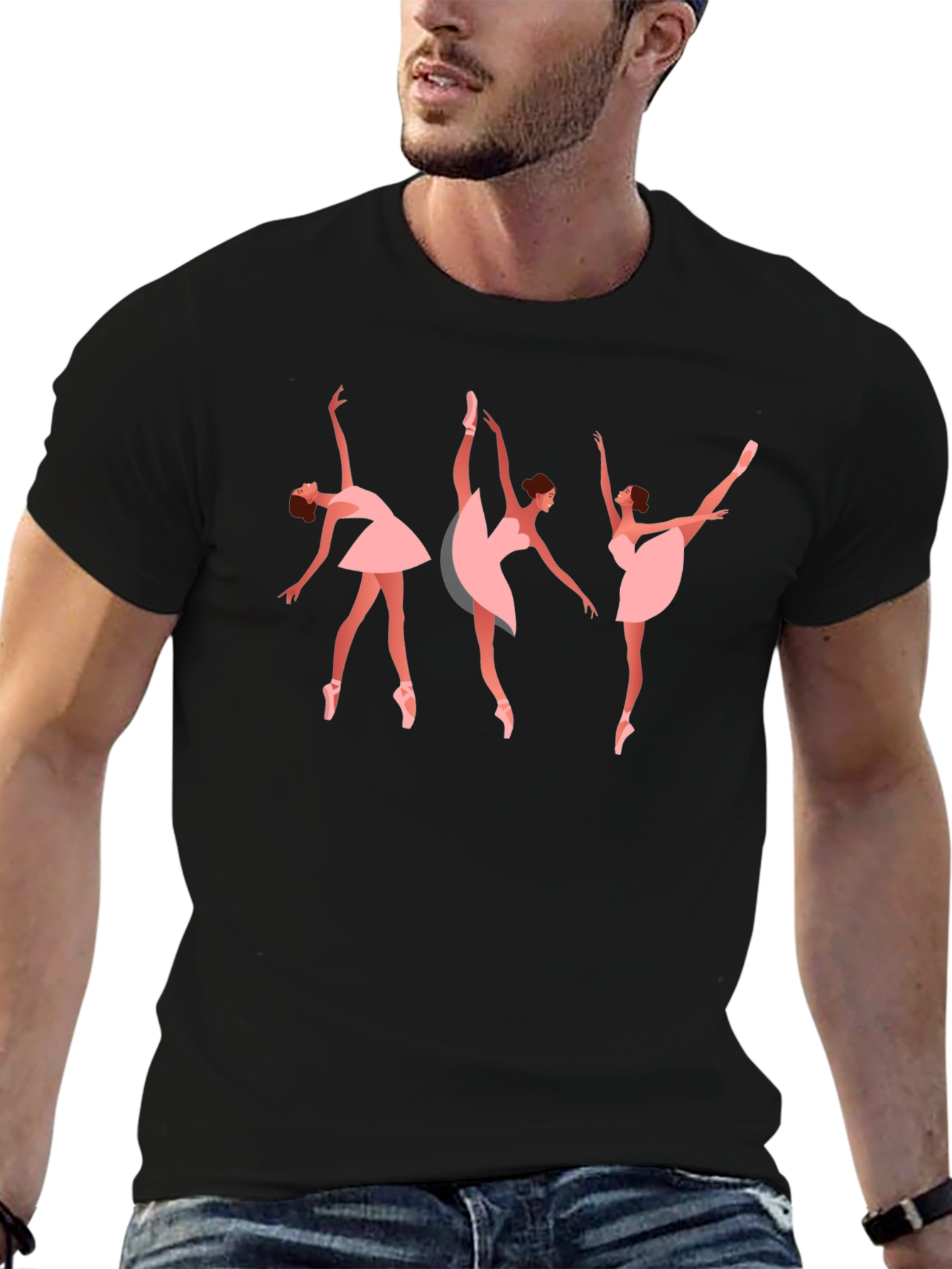 Ballet Dancer Graphic Tee - Stylish Black T-Shirt