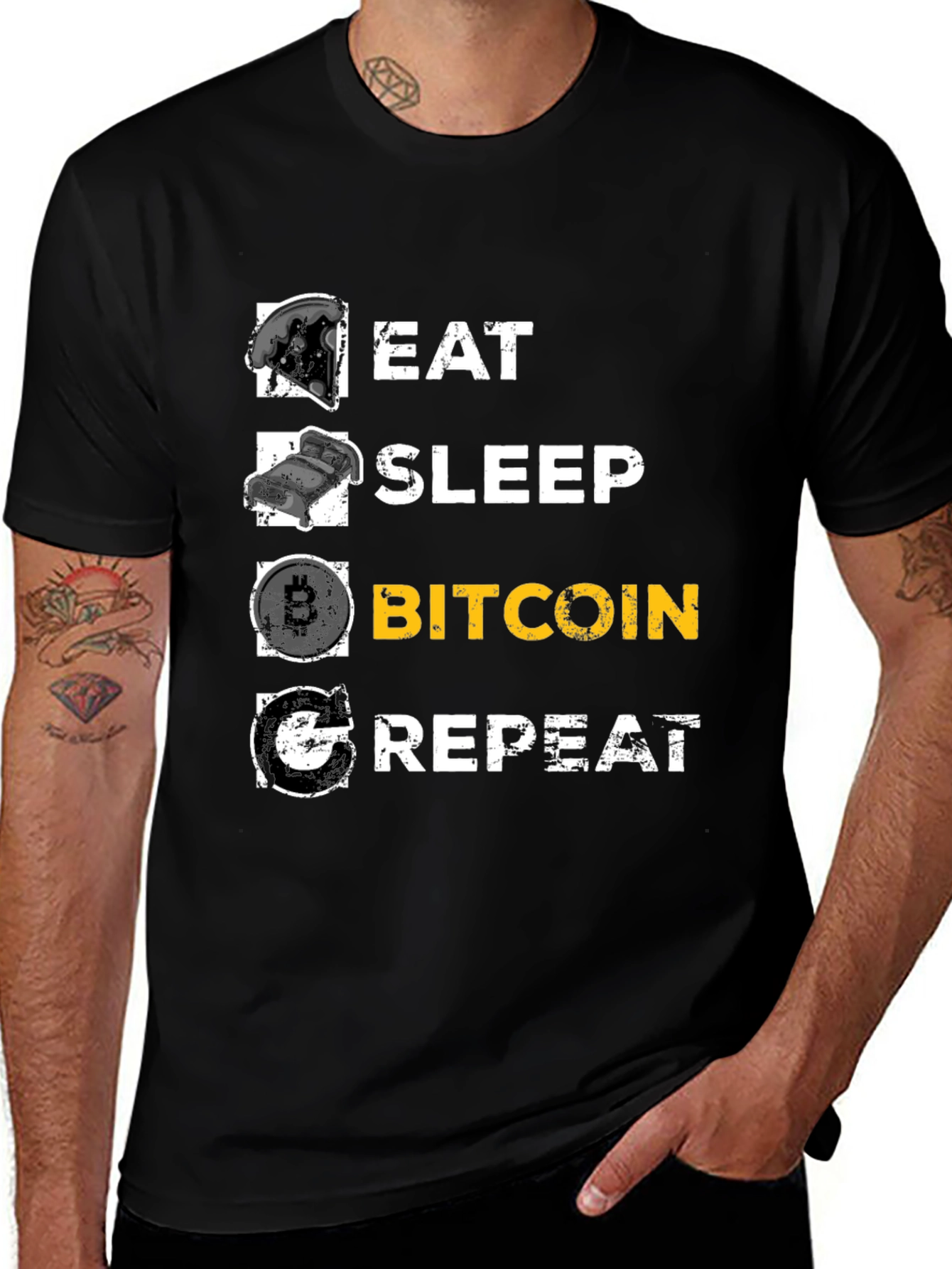 Eat Sleep Bitcoin Repeat Graphic Tee