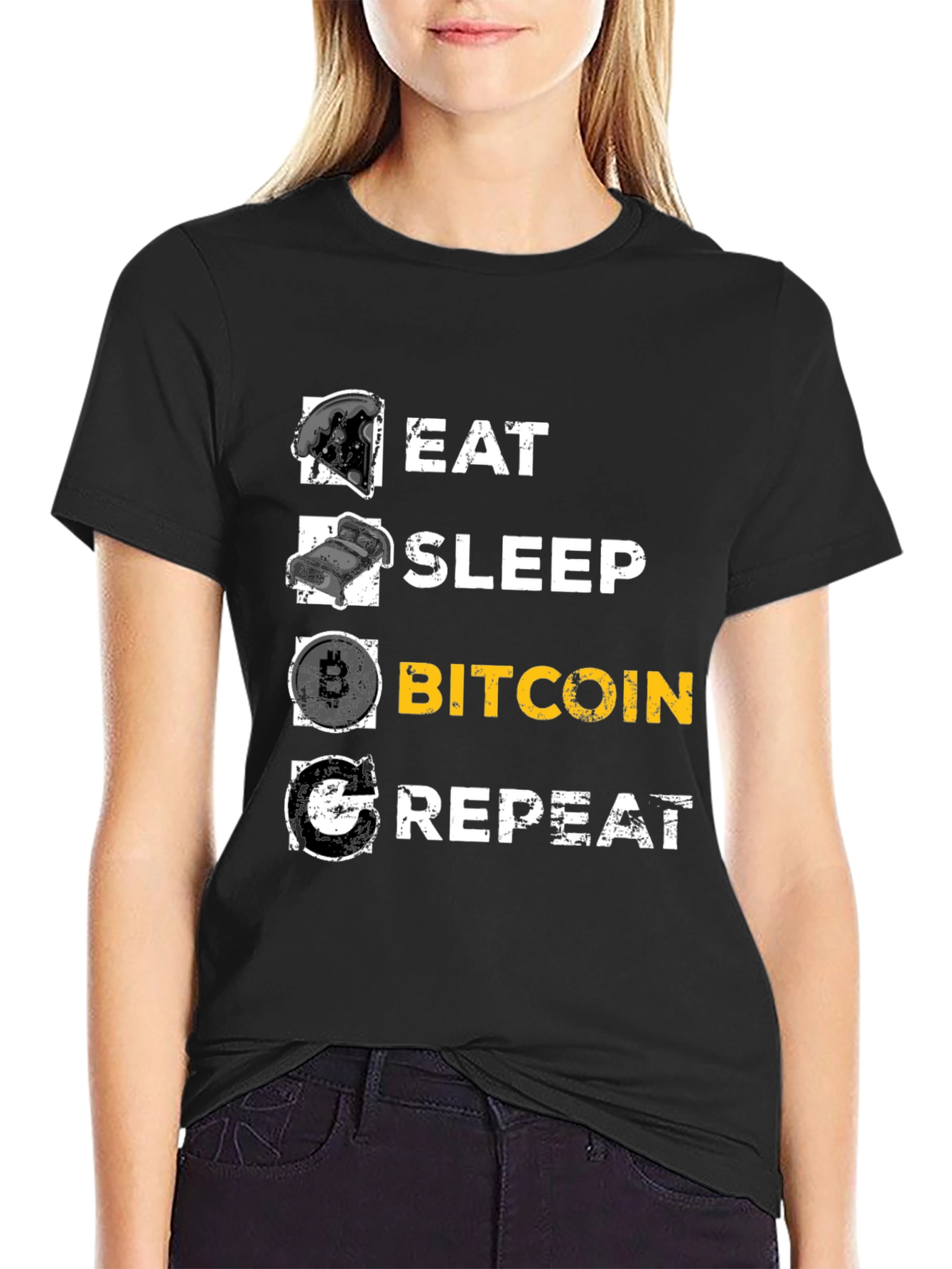 Eat Sleep Bitcoin Repeat Graphic Tee