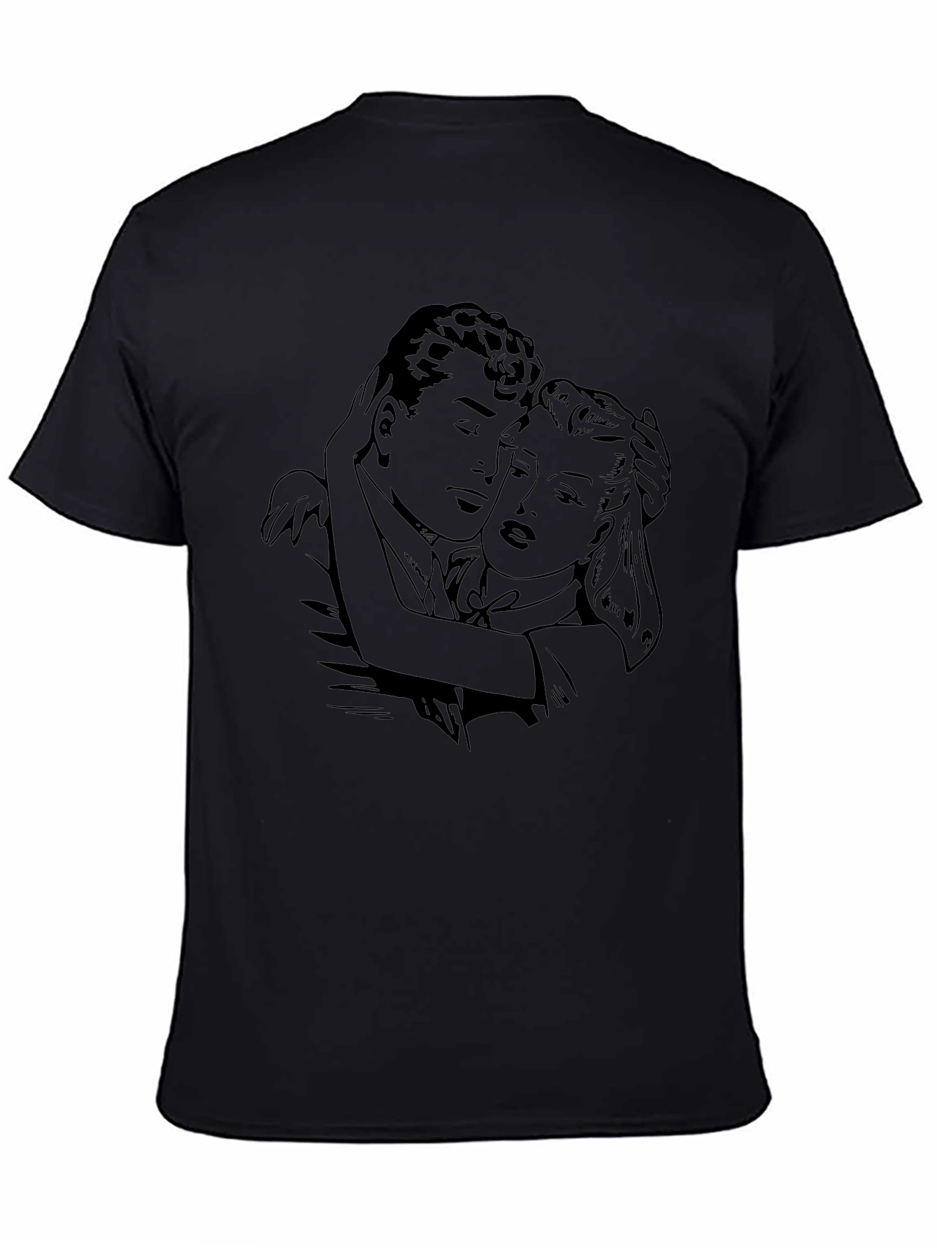 Retro Romance Graphic Black T-Shirt