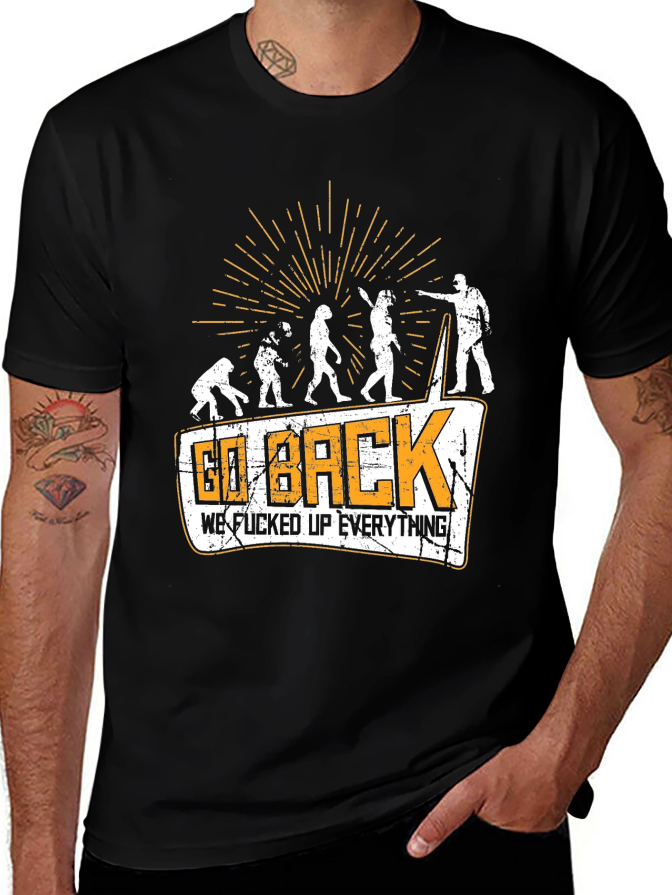 Go Back Evolution Graphic Tee - Black