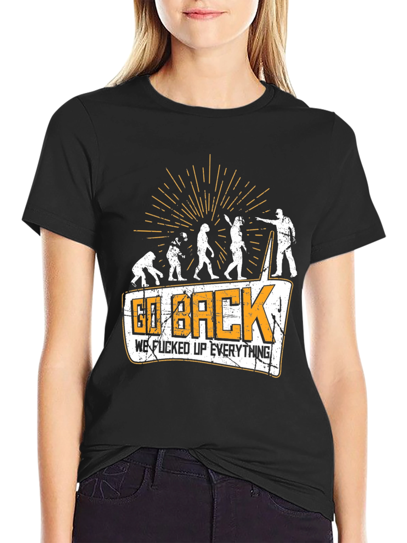 Go Back Evolution Graphic Tee - Black