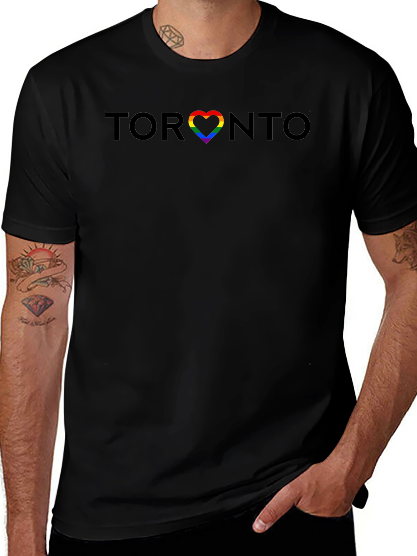 Toronto Pride Heart T-Shirt - Black