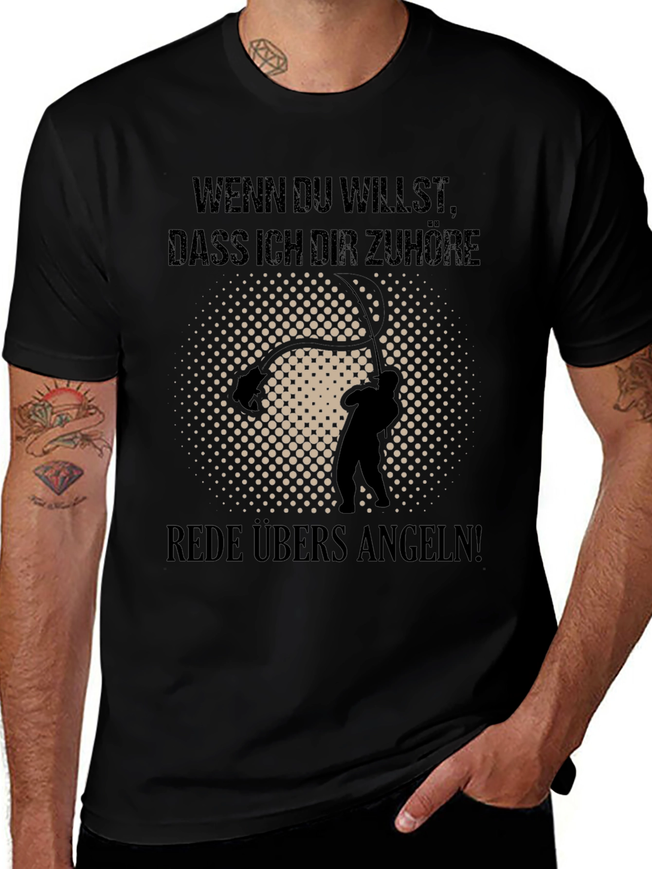 Funny Angling T-Shirt - Rede Ubers Angeln!