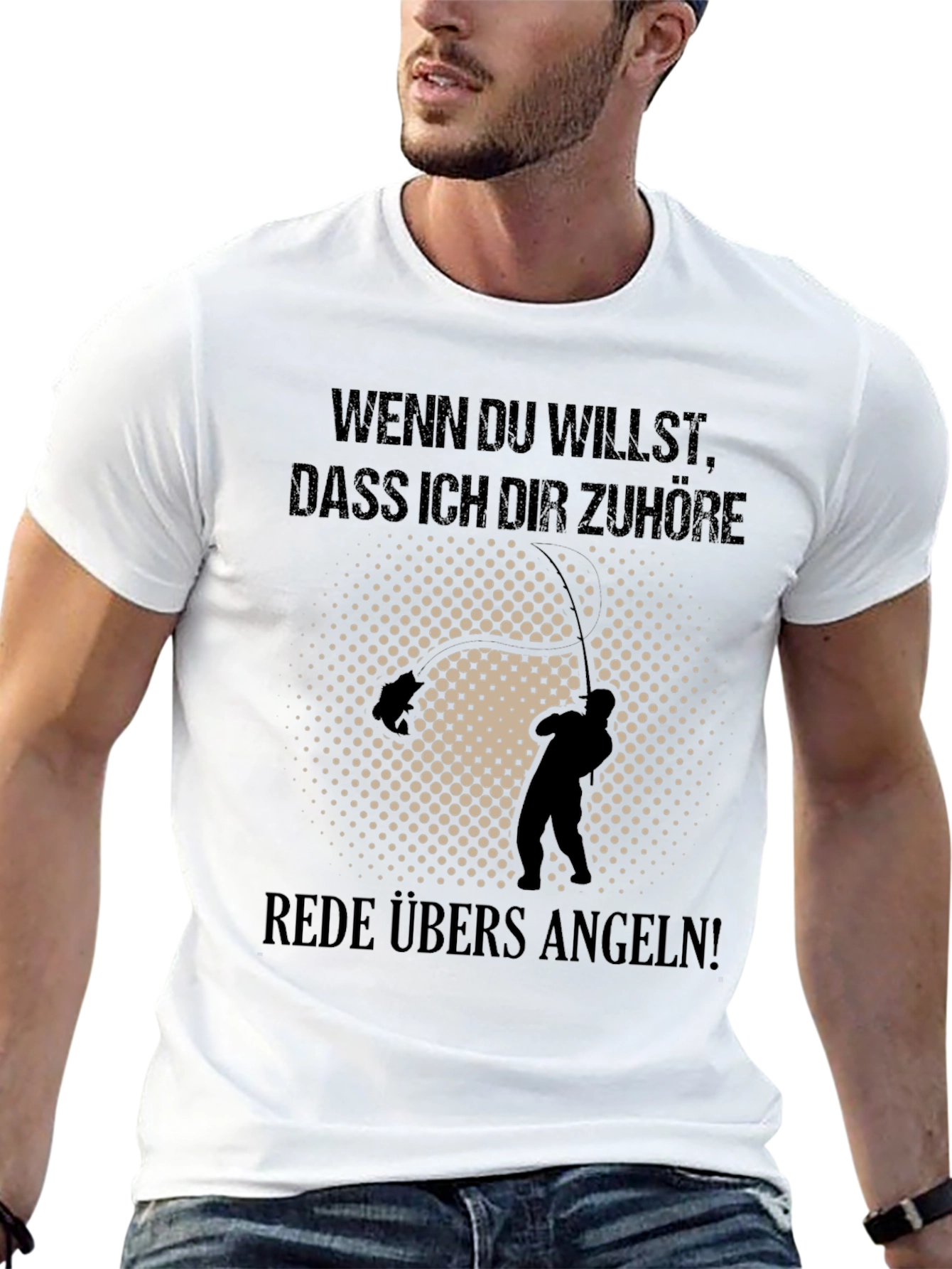Funny Angling T-Shirt - Rede Ubers Angeln!